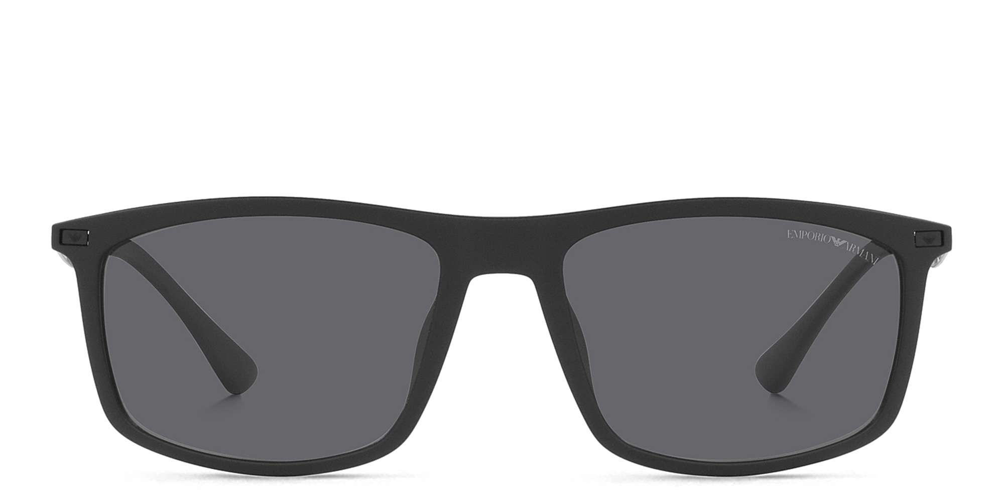 Emporio Armani Rectangle Sunglasses in Matte Black – Product Photo 1