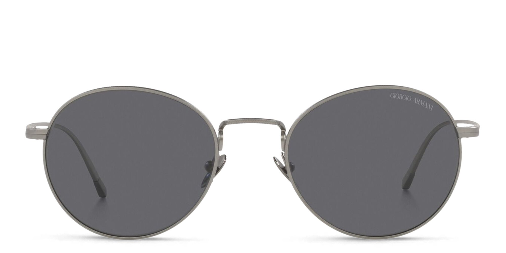 Shop GIORGIO ARMANI Round Sunglasses in Matte Gunmetal online.