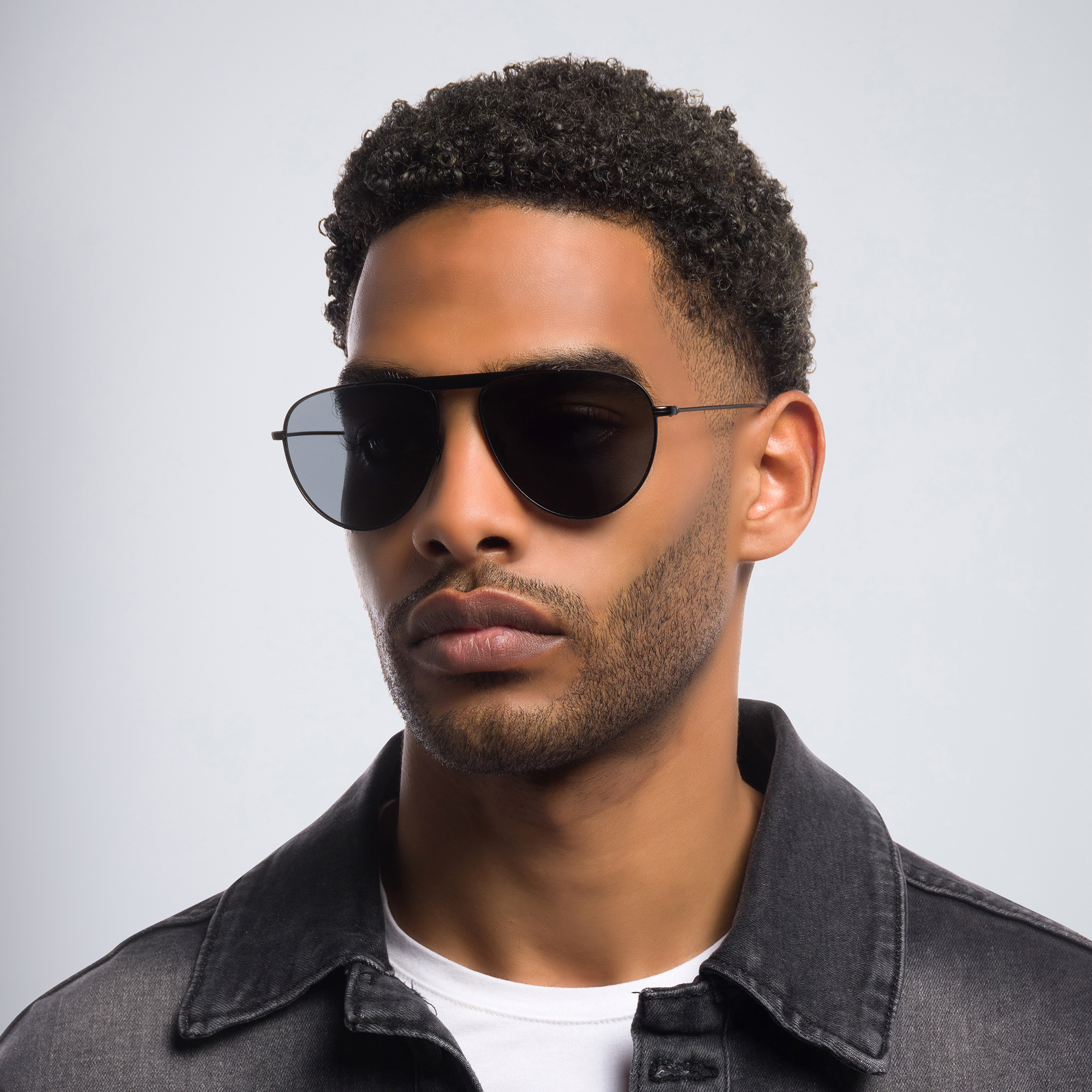 GIORGIO ARMANI Aviator Sunglasses in Matte Black – Product Photo 5