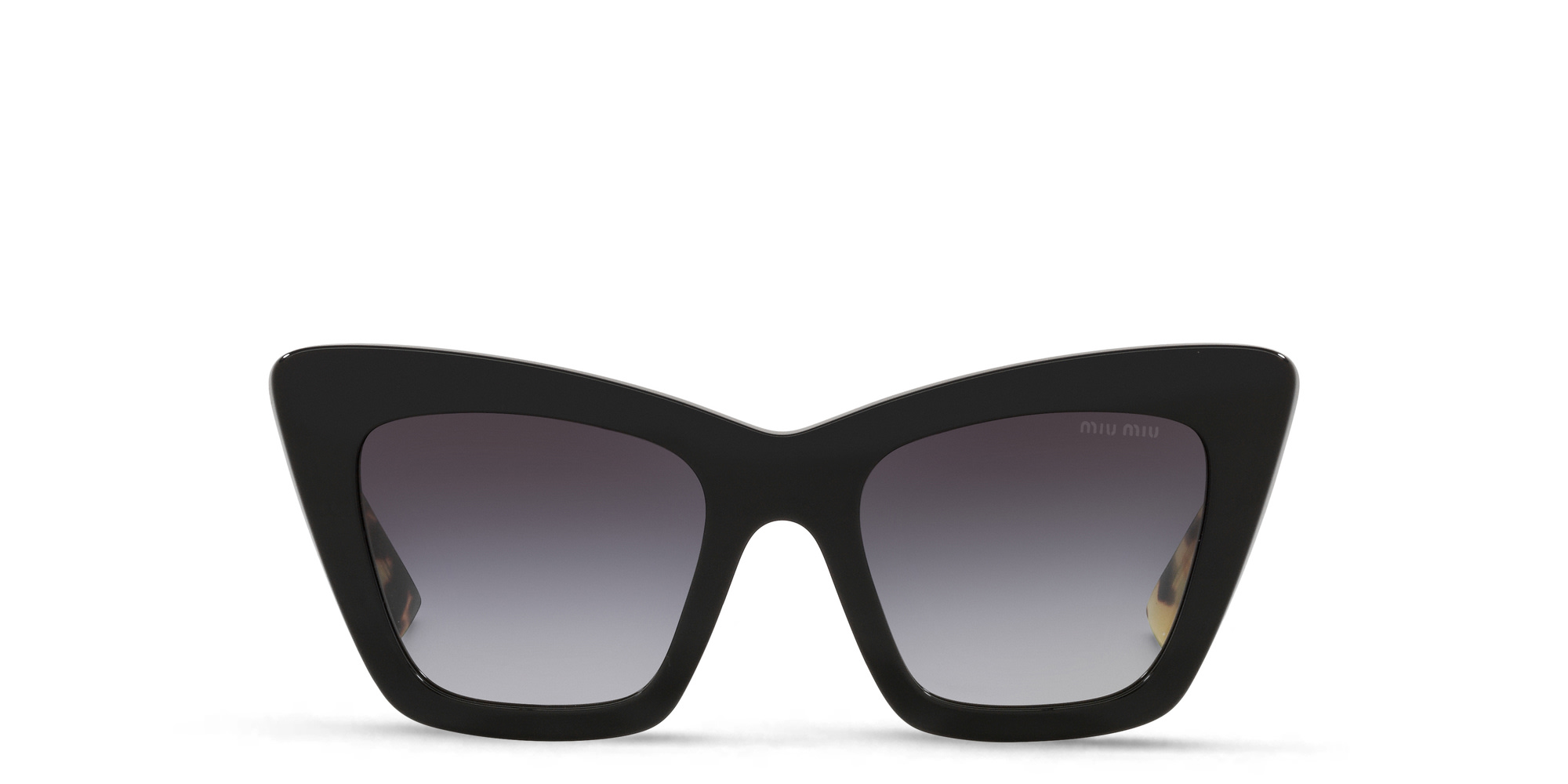 Shop MIU MIU Cat Eye Sunglasses in Black online.