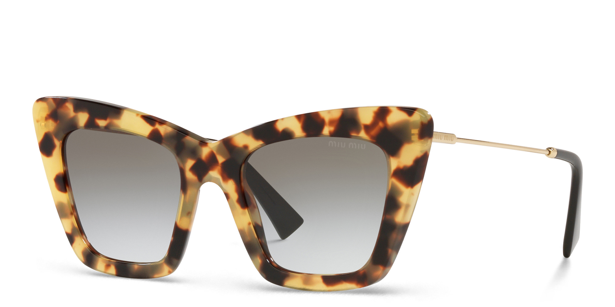 MIU MIU Cat-Eye Sunglasses in Havana Light – Product Photo 2