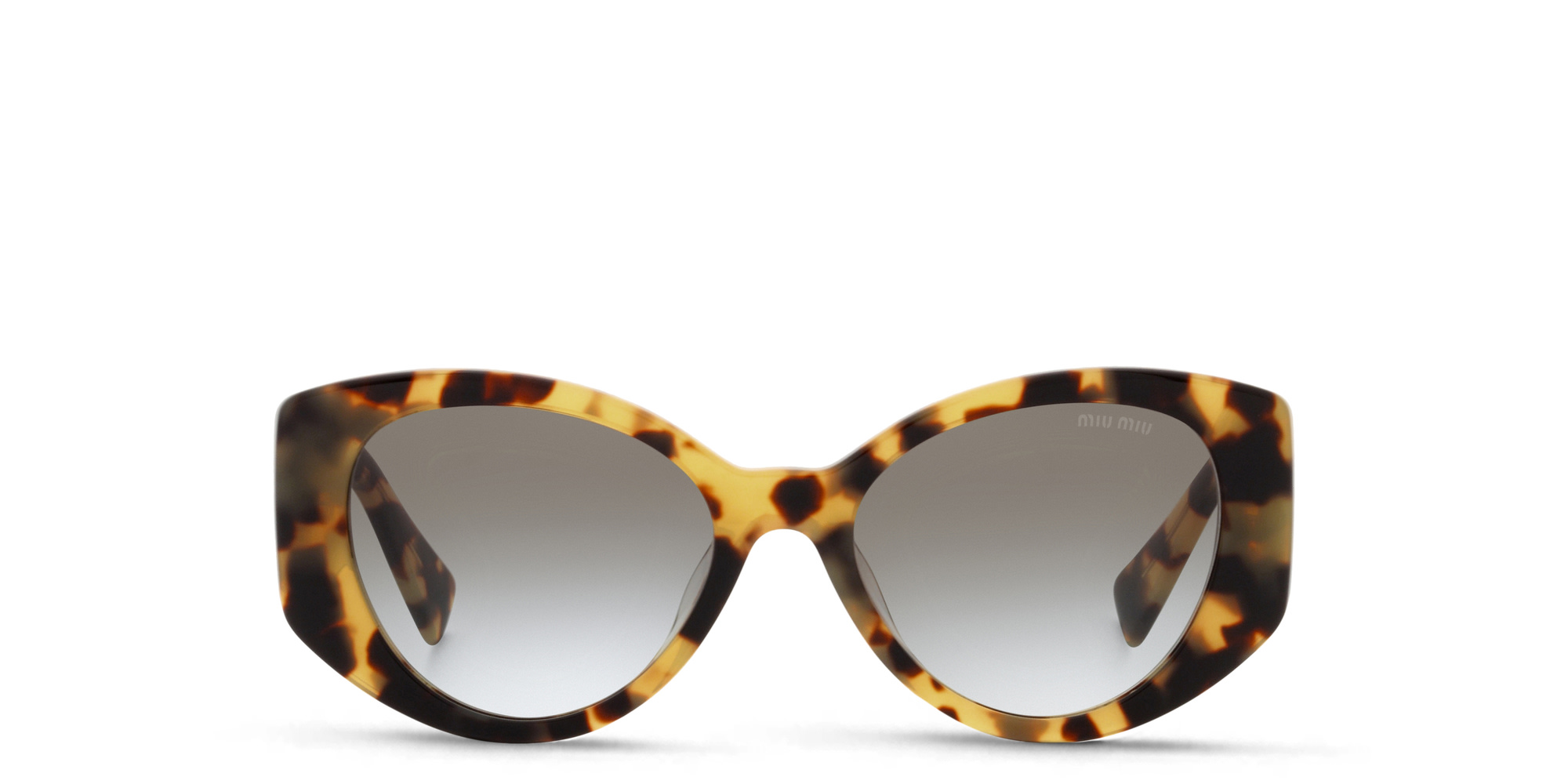 Shop MIU MIU Irregular Sunglasses in Light Havana online.