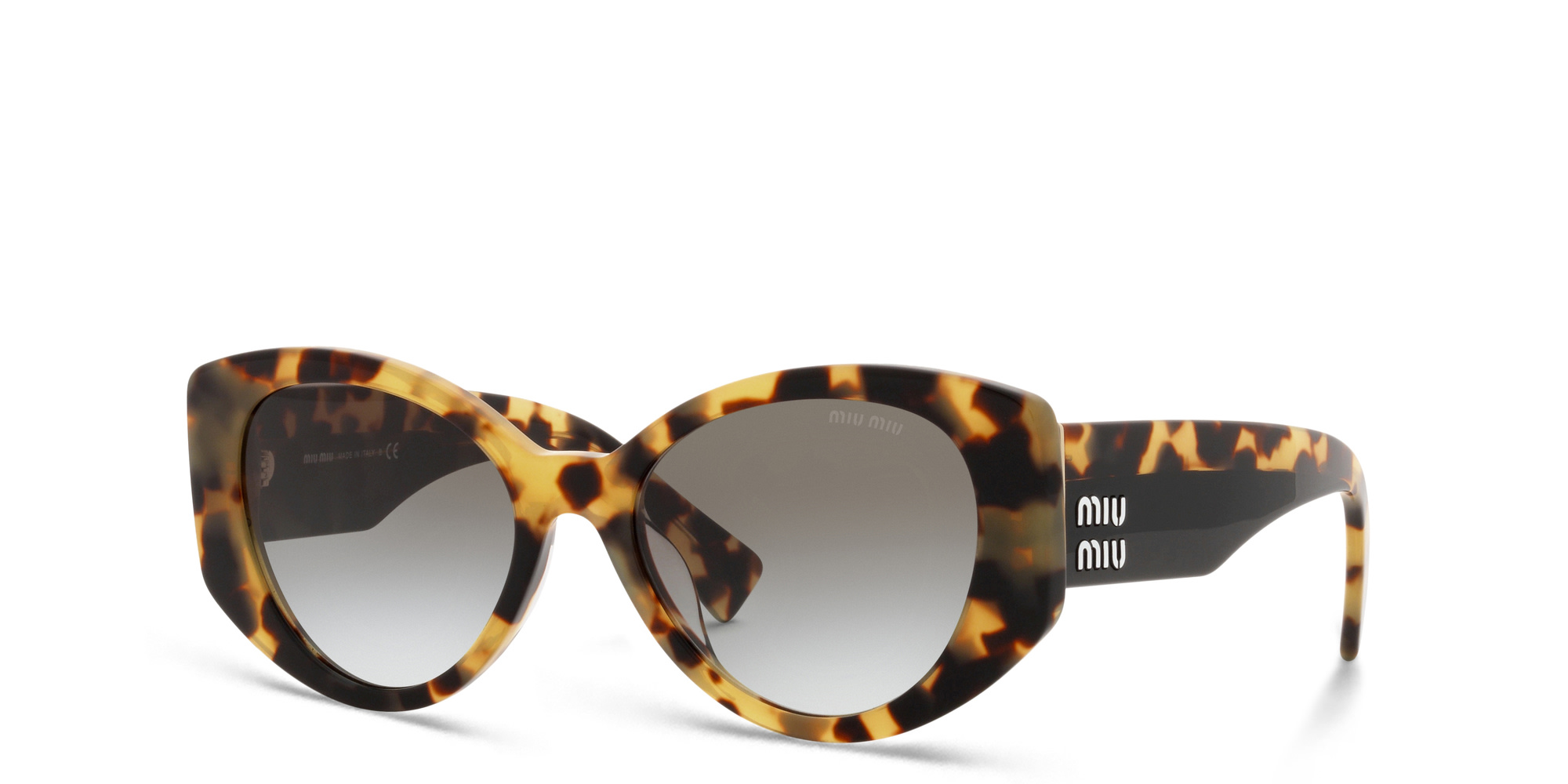 Shop MIU MIU Irregular Sunglasses in Light Havana online.