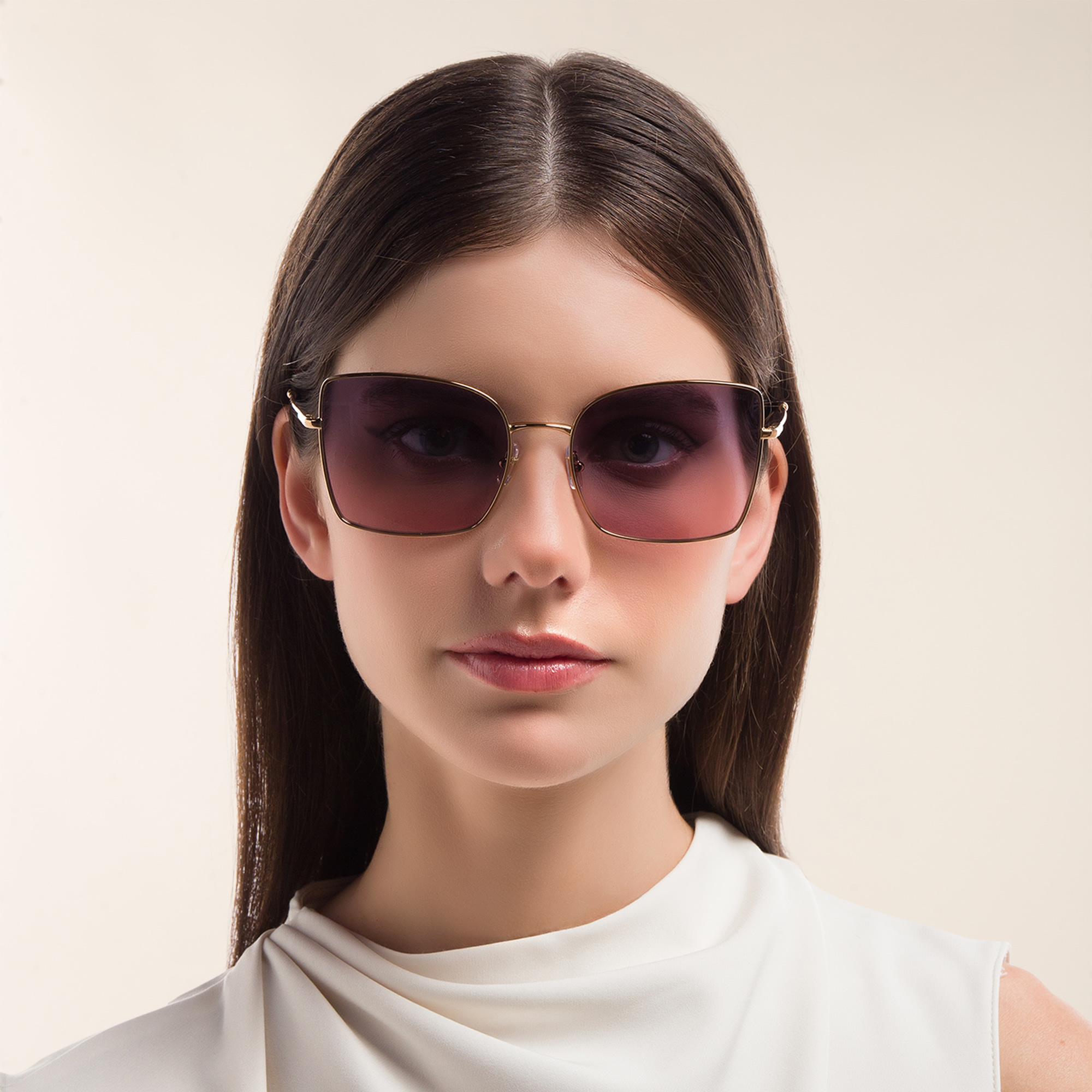 Shop MIU MIU Cat Eye Sunglasses in Antique Gold online.