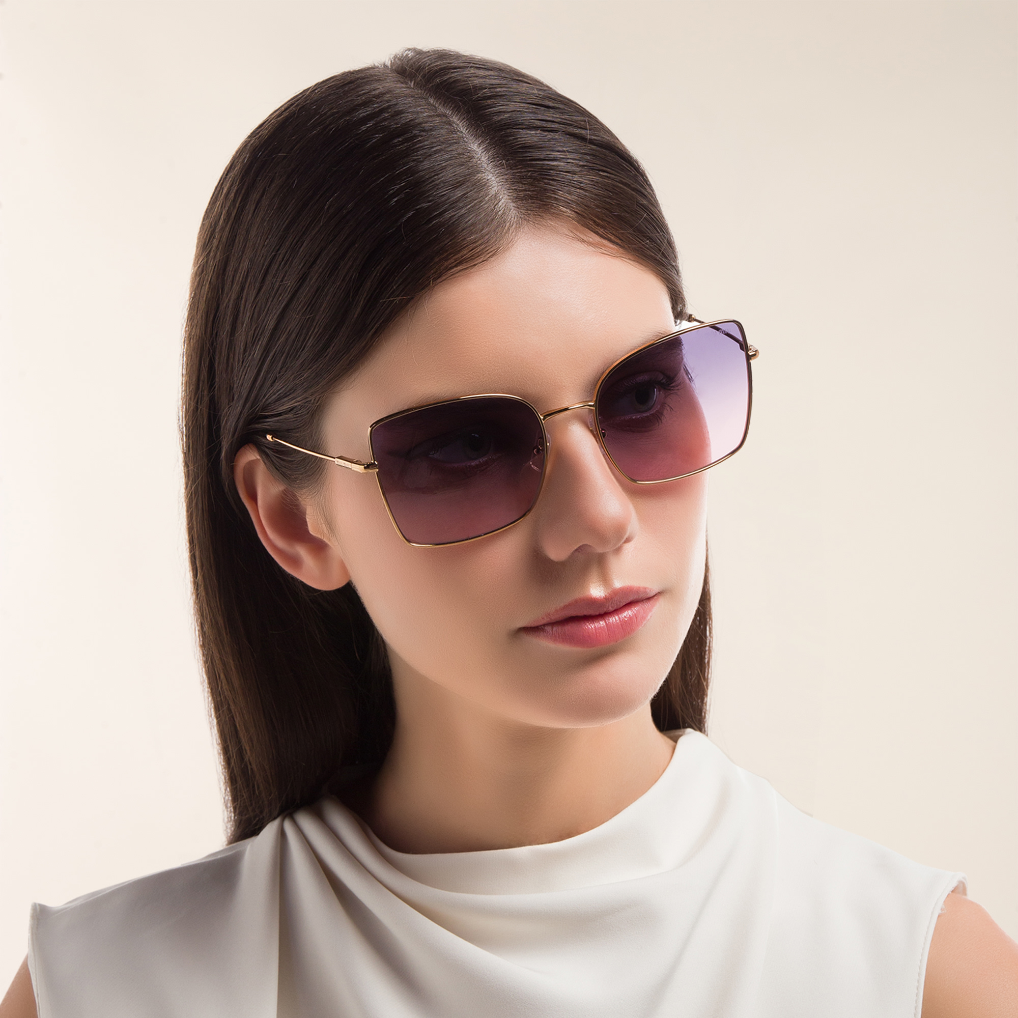 Shop MIU MIU Cat Eye Sunglasses in Antique Gold online.