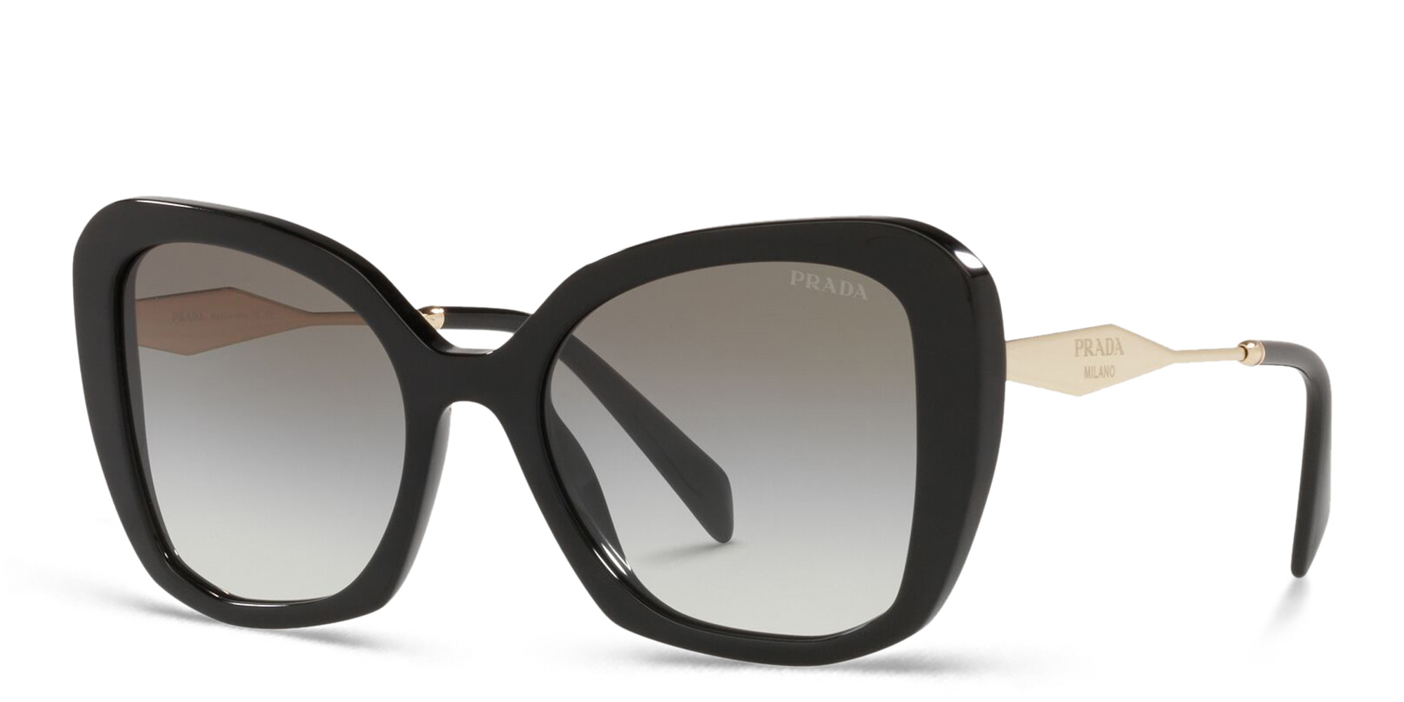 Shop PRADA Cat Eye Sunglasses in Black online.