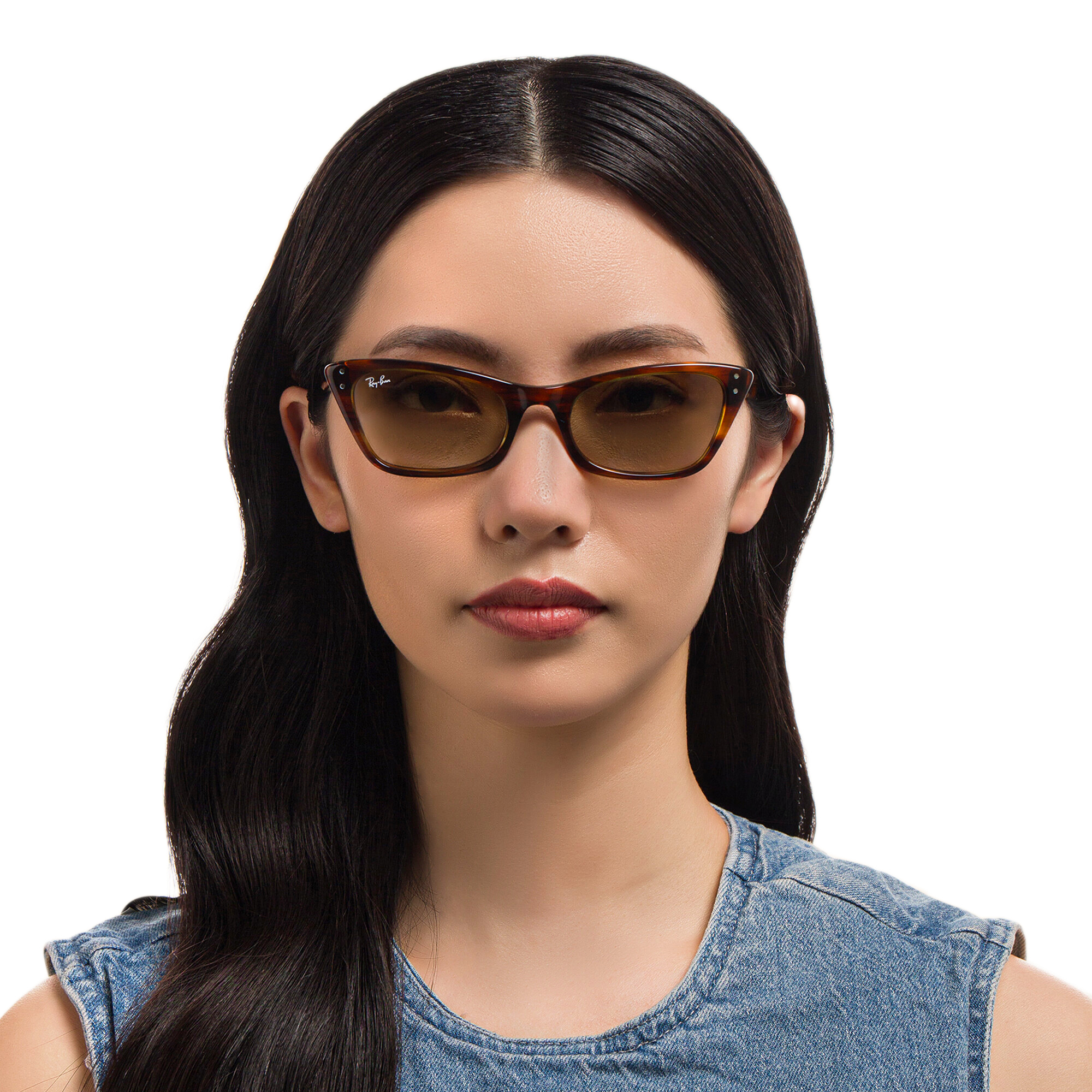 Ray-Ban Cat-Eye Sunglasses in Striped Havana – Product Photo 5
