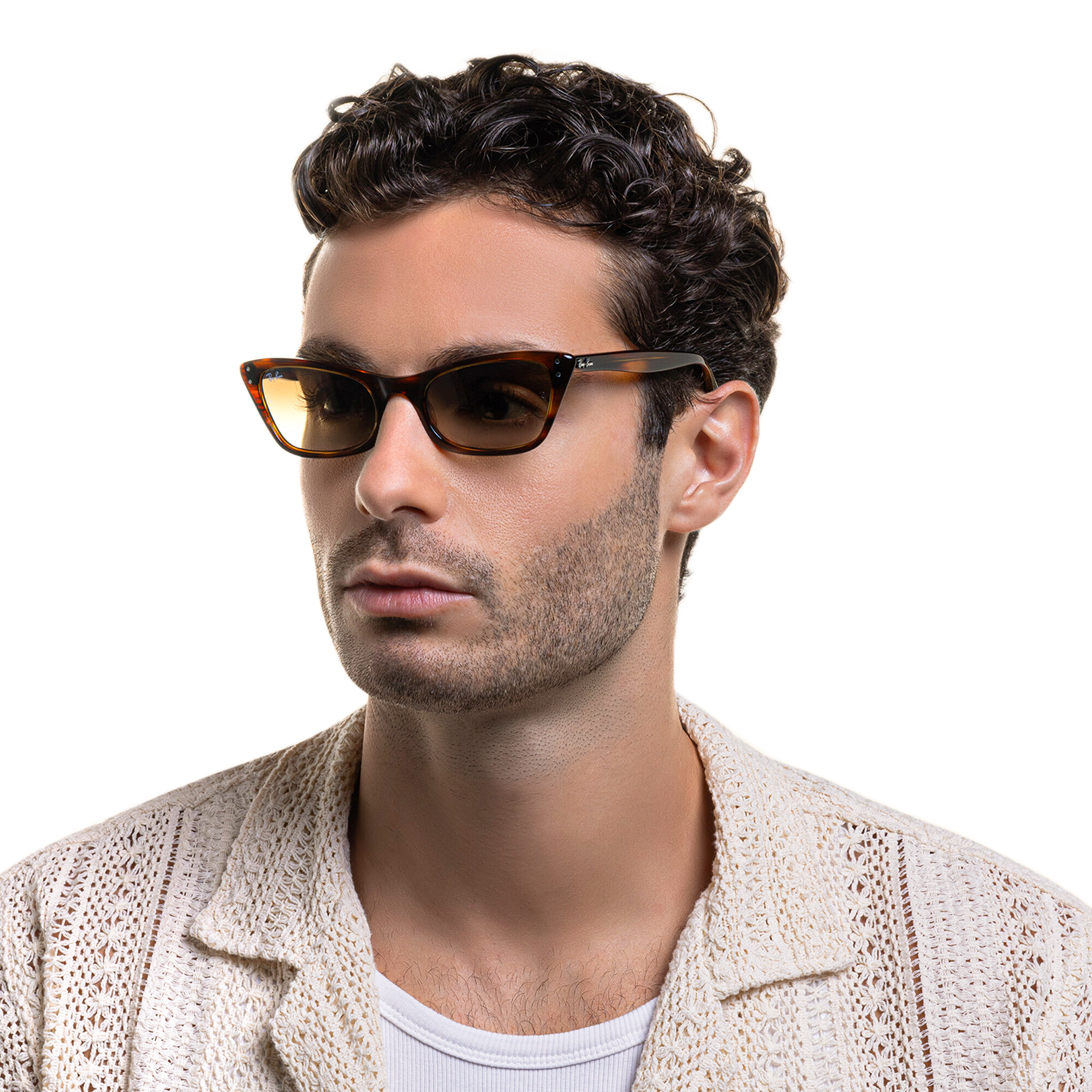 Ray-Ban Cat-Eye Sunglasses in Striped Havana – Product Photo 7