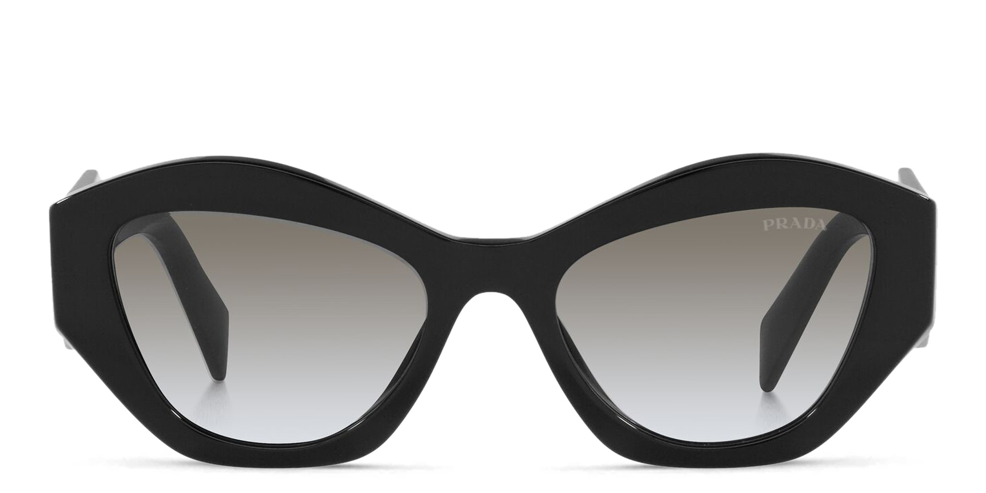 Shop PRADA Irregular Sunglasses in Black online.