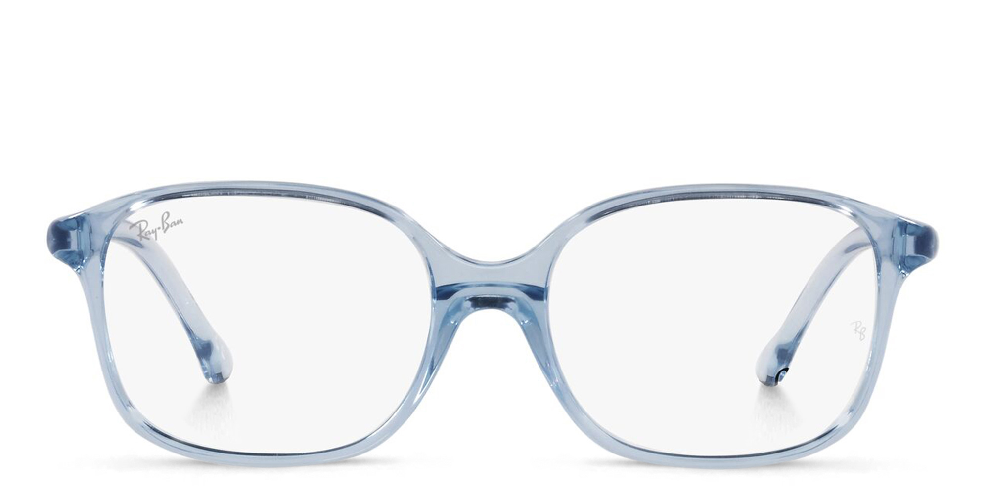 Shop Ray-Ban Junior Kids Square Eyeglasses in Transparent Light Blue online.
