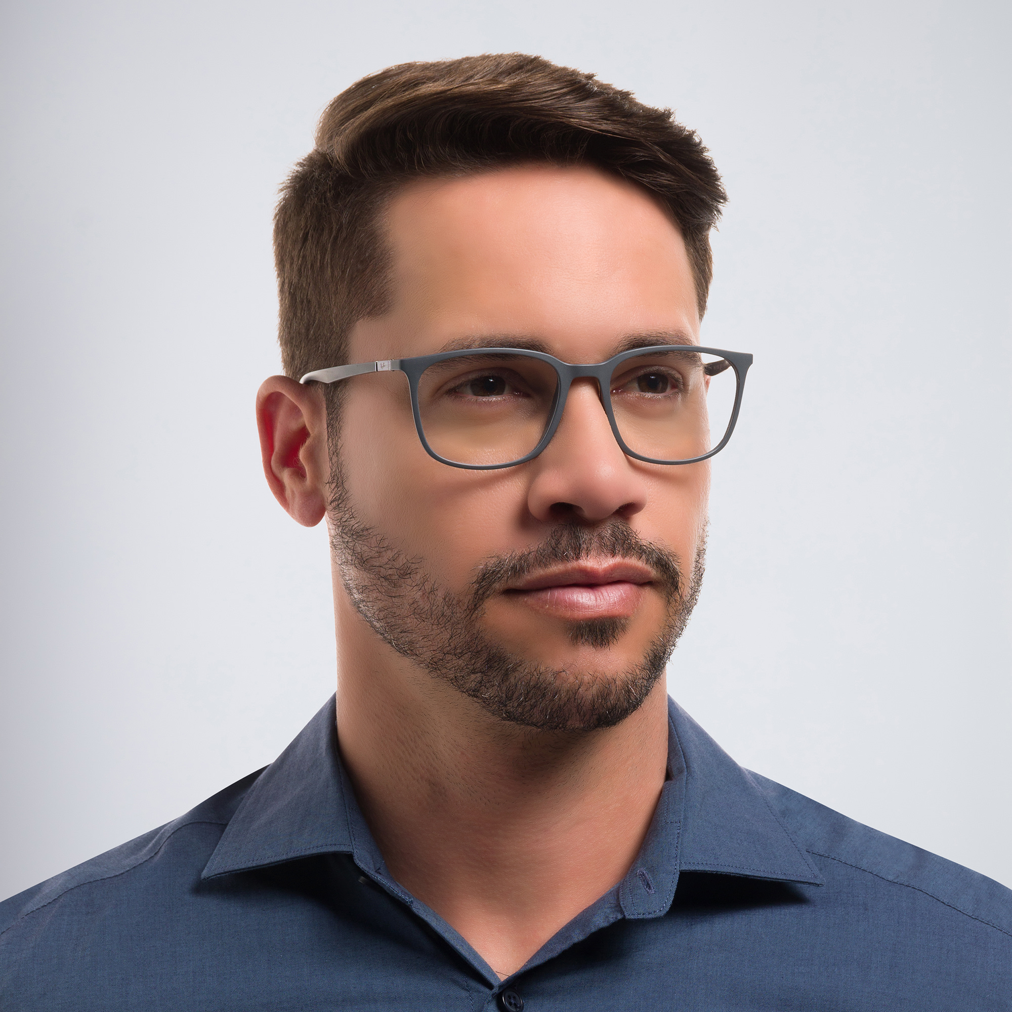 Shop Ray-Ban Square Eyeglasses in Grey online.