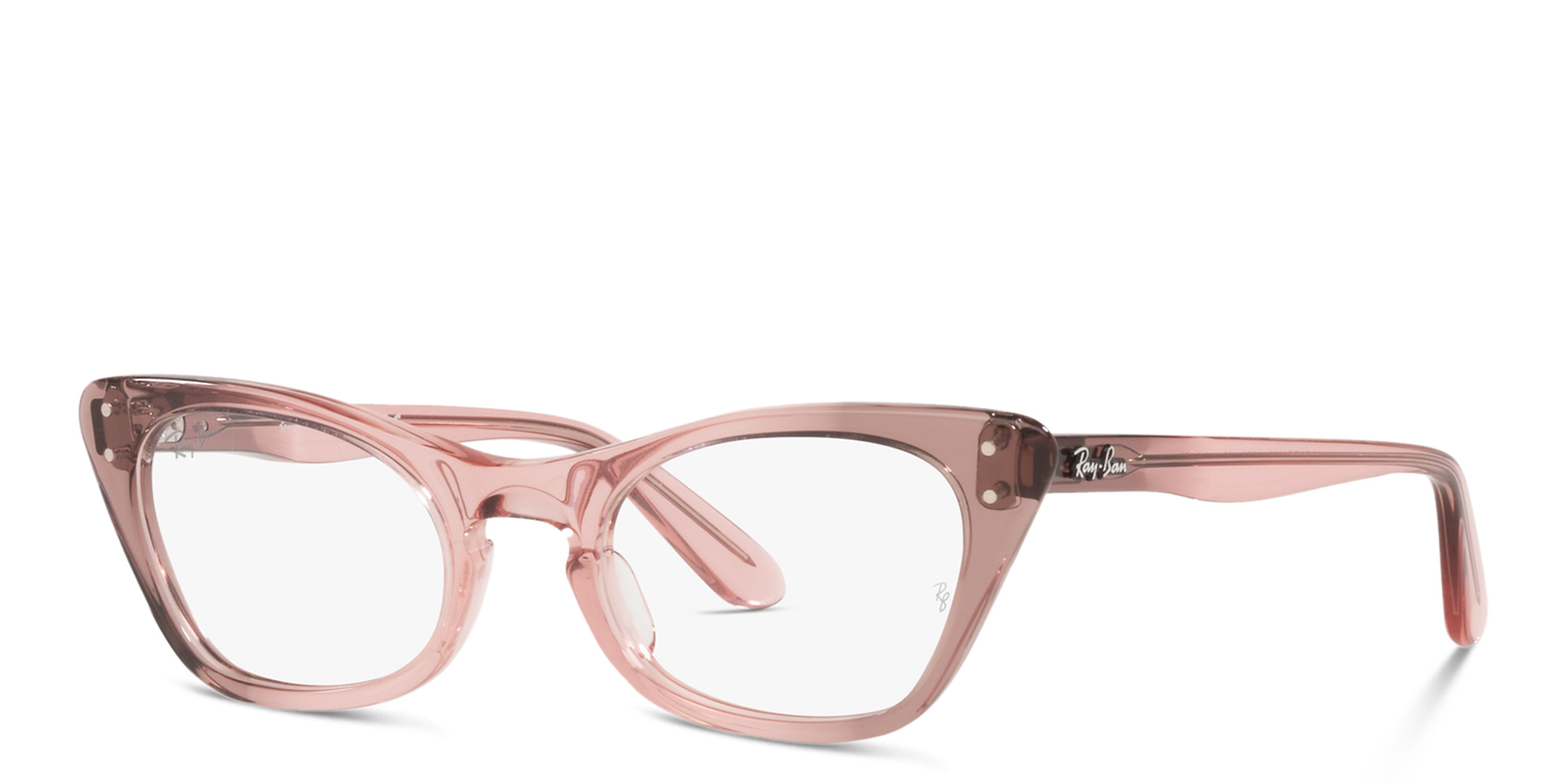 Shop Ray-Ban Junior Kids Cat-Eye Eyeglasses in Transparent Pink online.