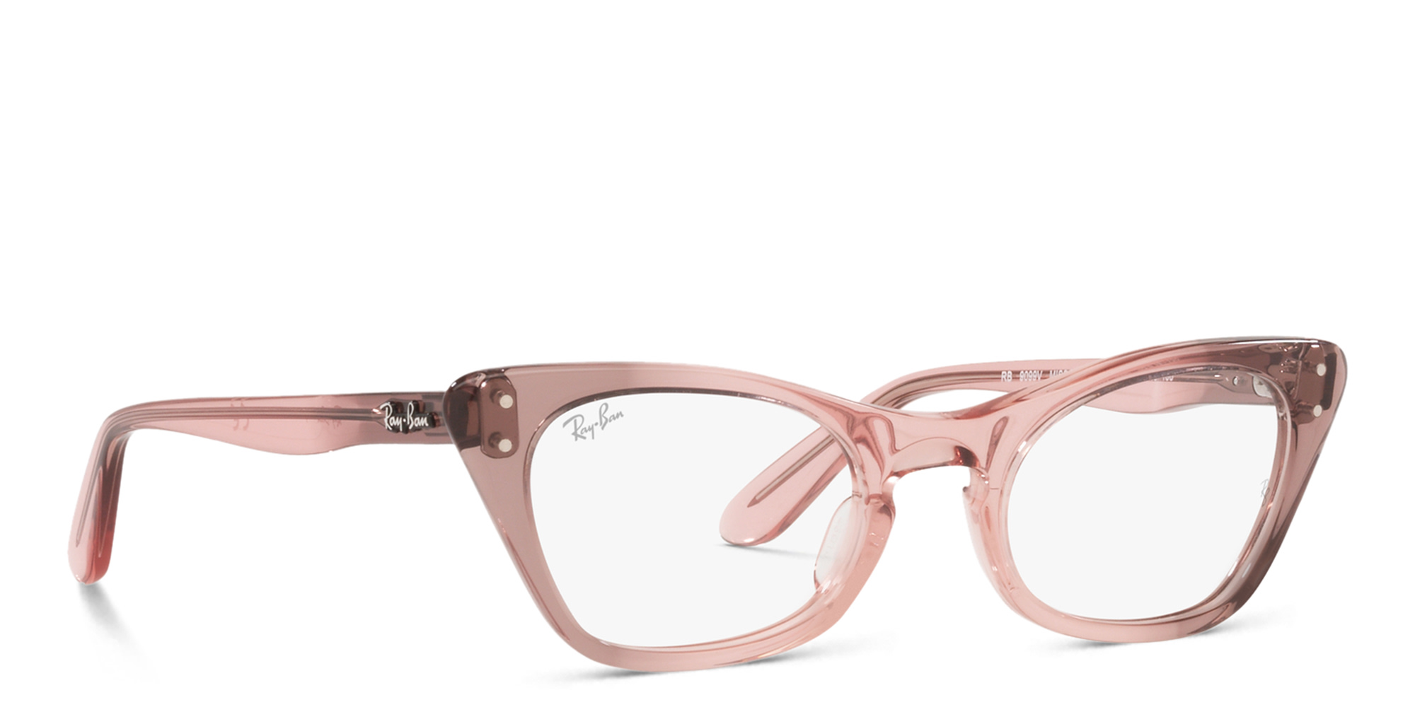Shop Ray-Ban Junior Kids Cat-Eye Eyeglasses in Transparent Pink online.