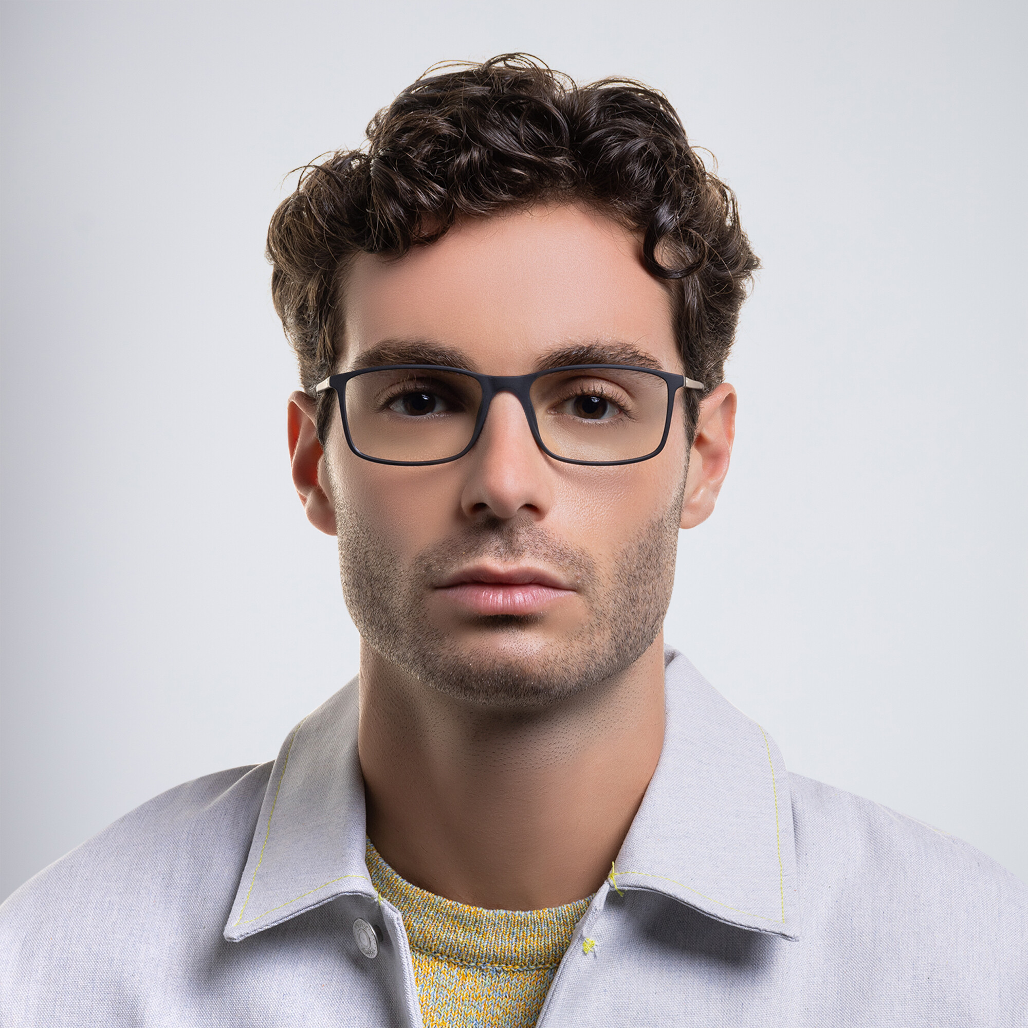 Silhouette Rectangle Eyeglasses in Black – Product Photo 5