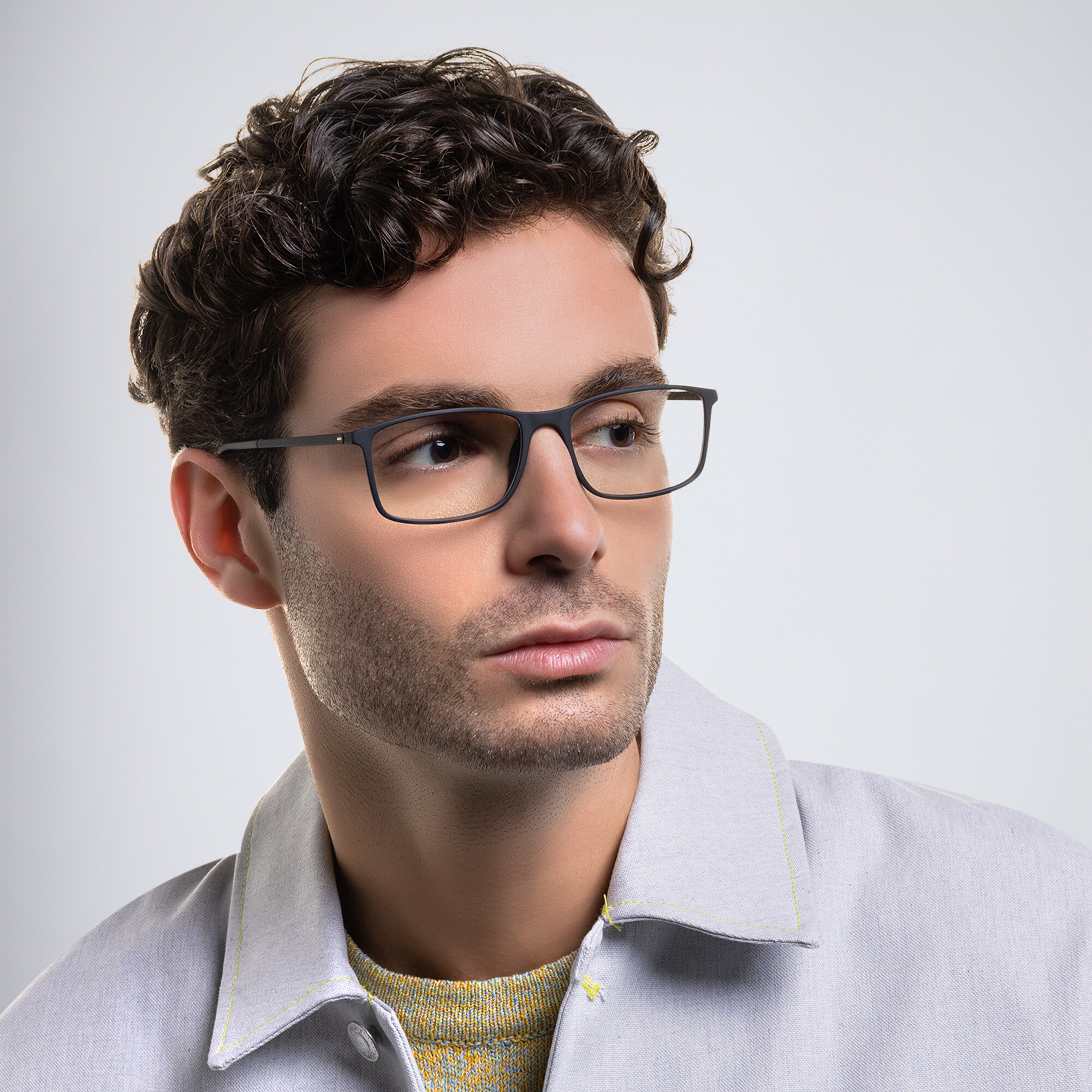 Silhouette Rectangle Eyeglasses in Black – Product Photo 6