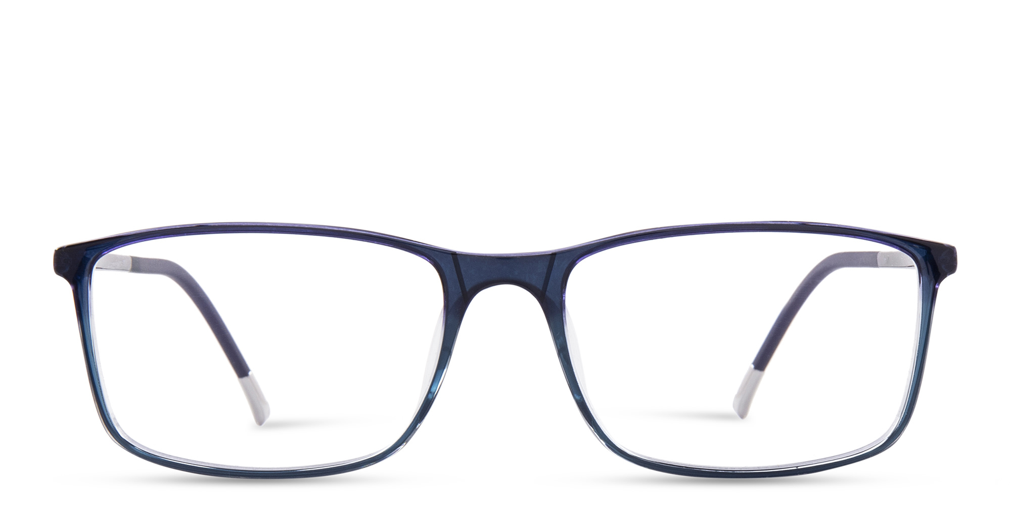 Shop Silhouette Rectangle Eyeglasses in Blue online.