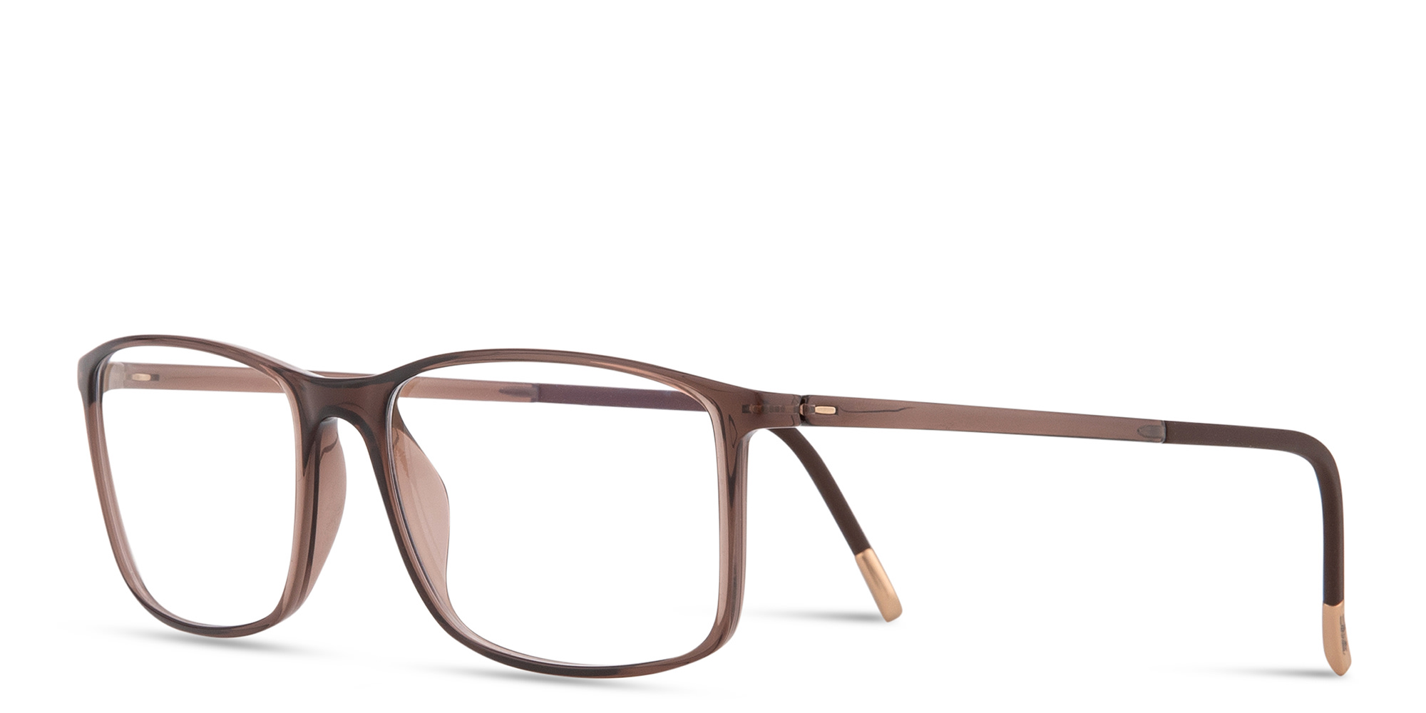 Silhouette SPX Illusion Rectangle Eyeglasses in Brown – Product Photo 2