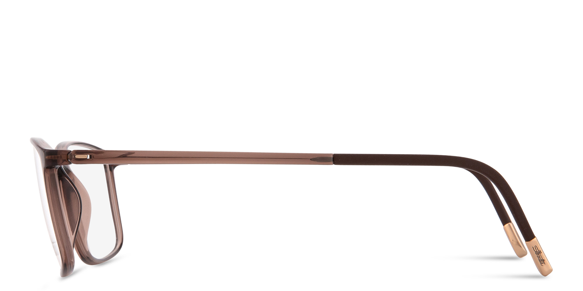 Silhouette SPX Illusion Rectangle Eyeglasses in Brown – Product Photo 3