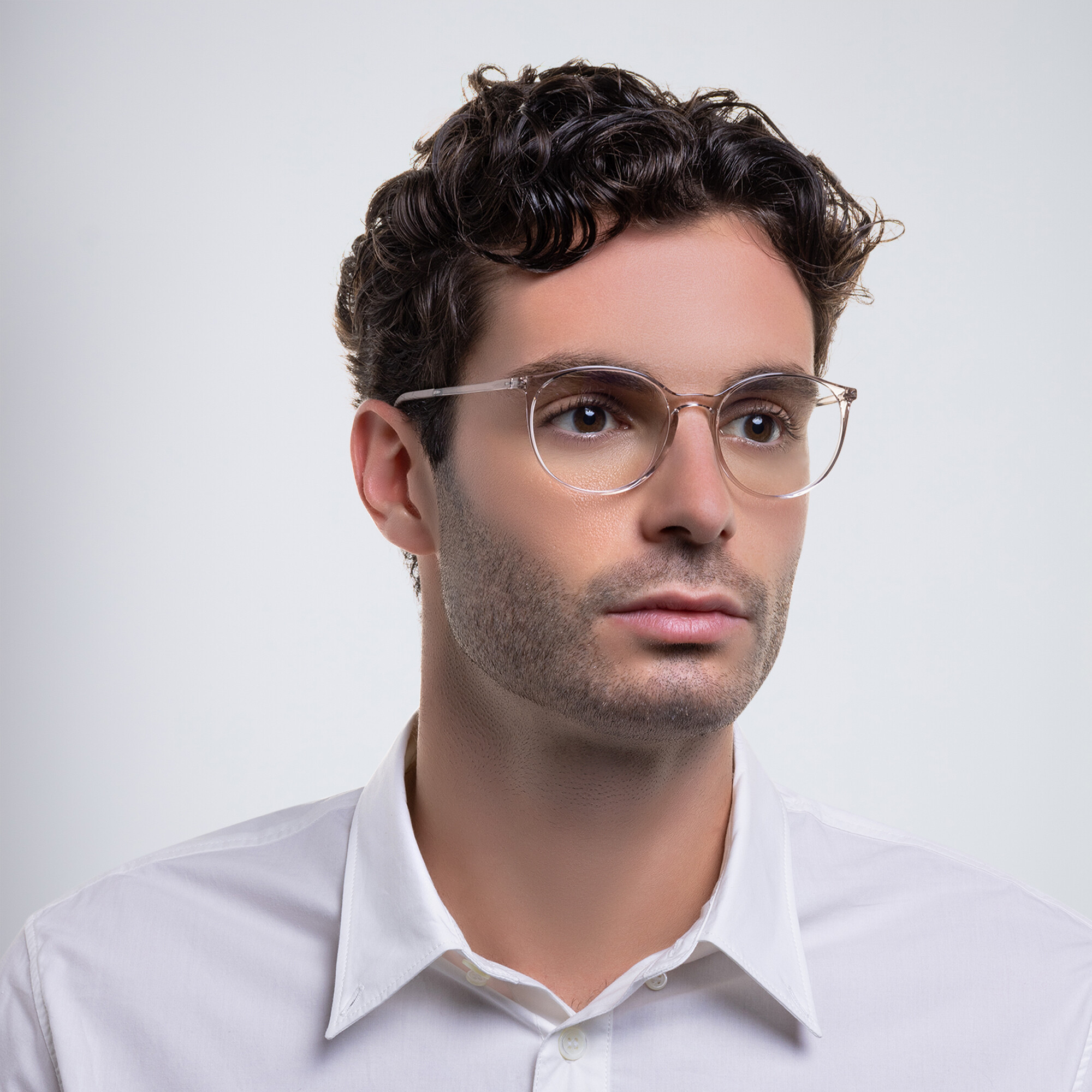 Shop Silhouette Round Eyeglasses in Clear online.