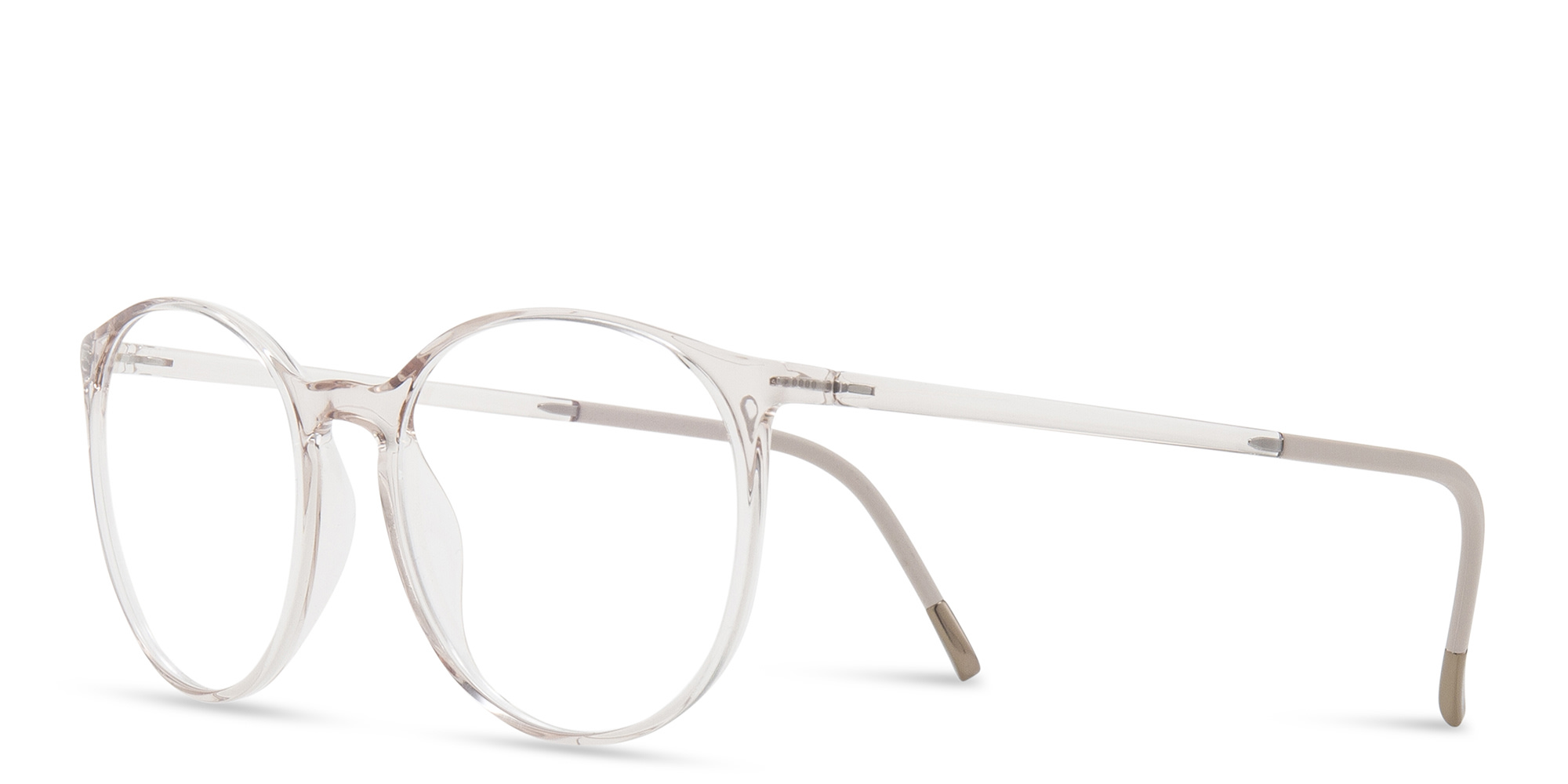 Shop Silhouette Round Eyeglasses in Clear online.