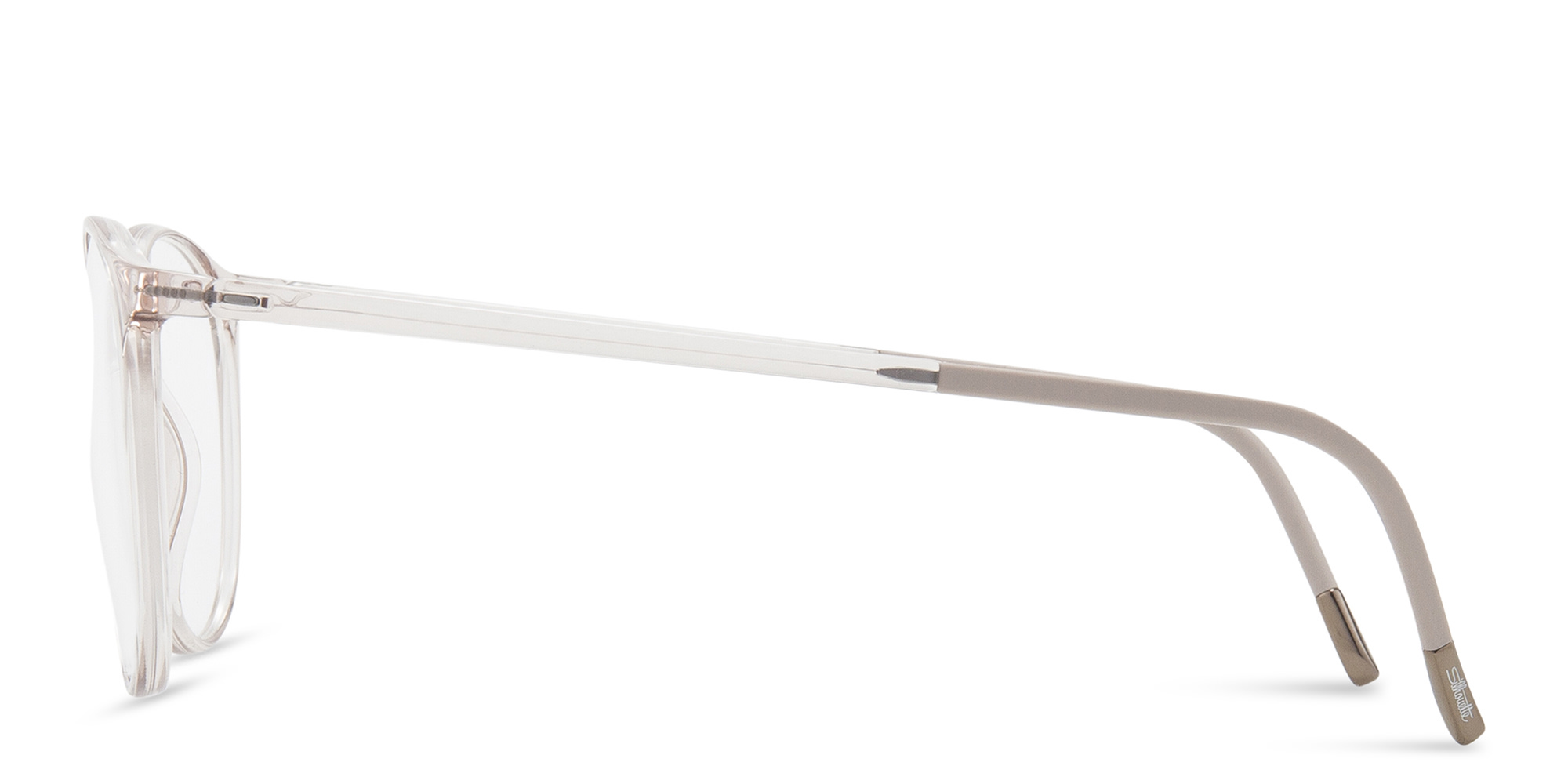 Shop Silhouette Round Eyeglasses in Clear online.