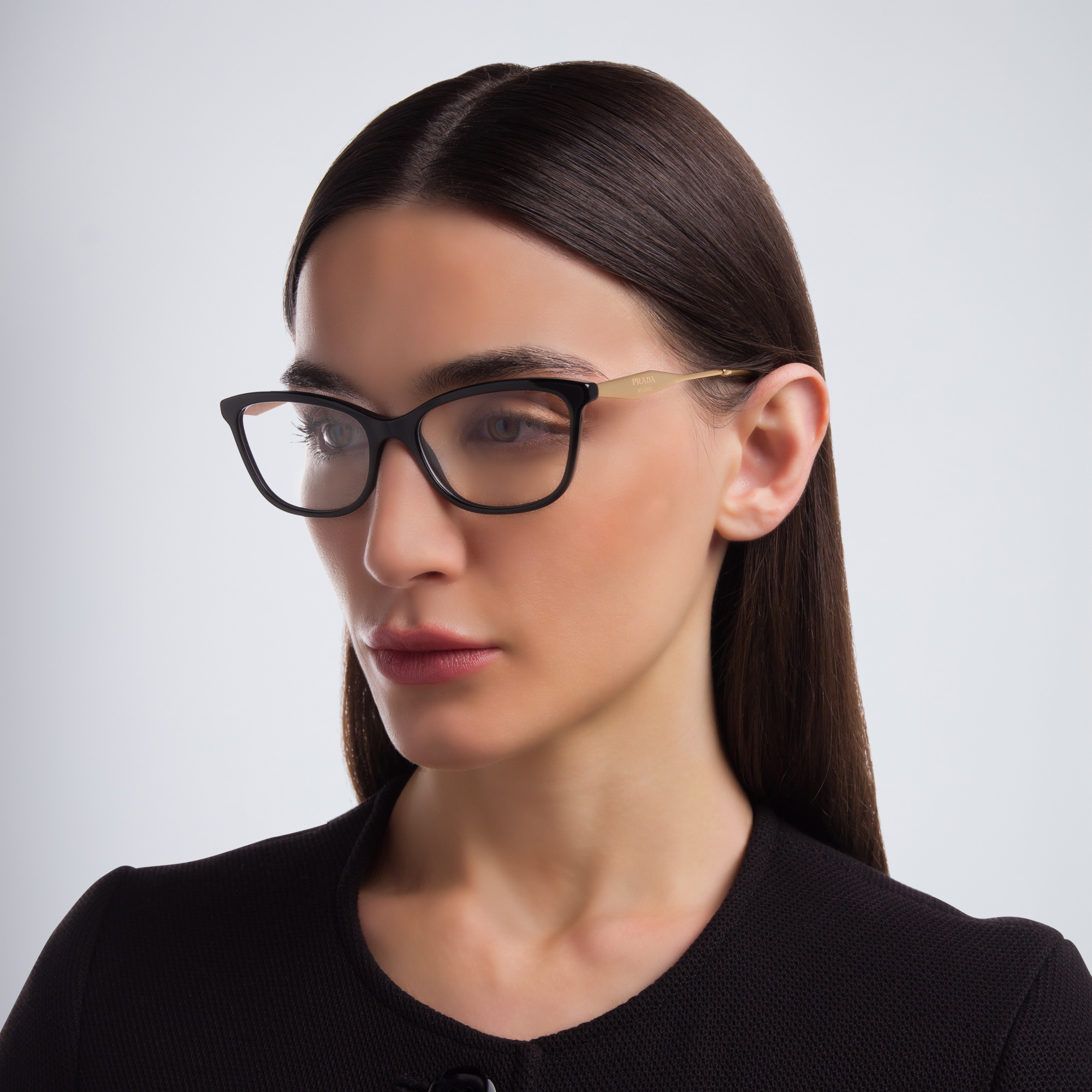 PRADA Cat Eye Eyeglasses in Black – Product Photo 5