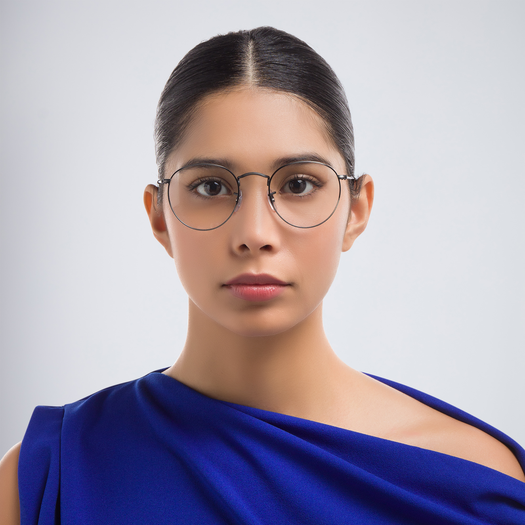 Shop Ray-Ban Round Metal Unisex Eyeglasses in Gunmetal online.