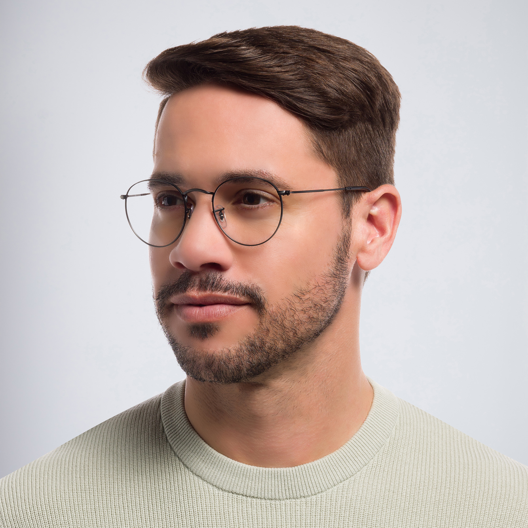 Shop Ray-Ban Round Metal Unisex Eyeglasses in Gunmetal online.