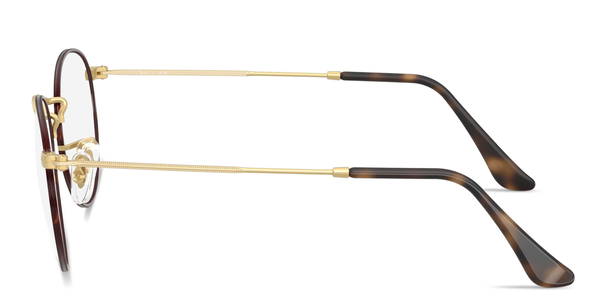 Shop Ray-Ban Round Metal Optics Unisex Eyeglasses in Havana On Gold online.