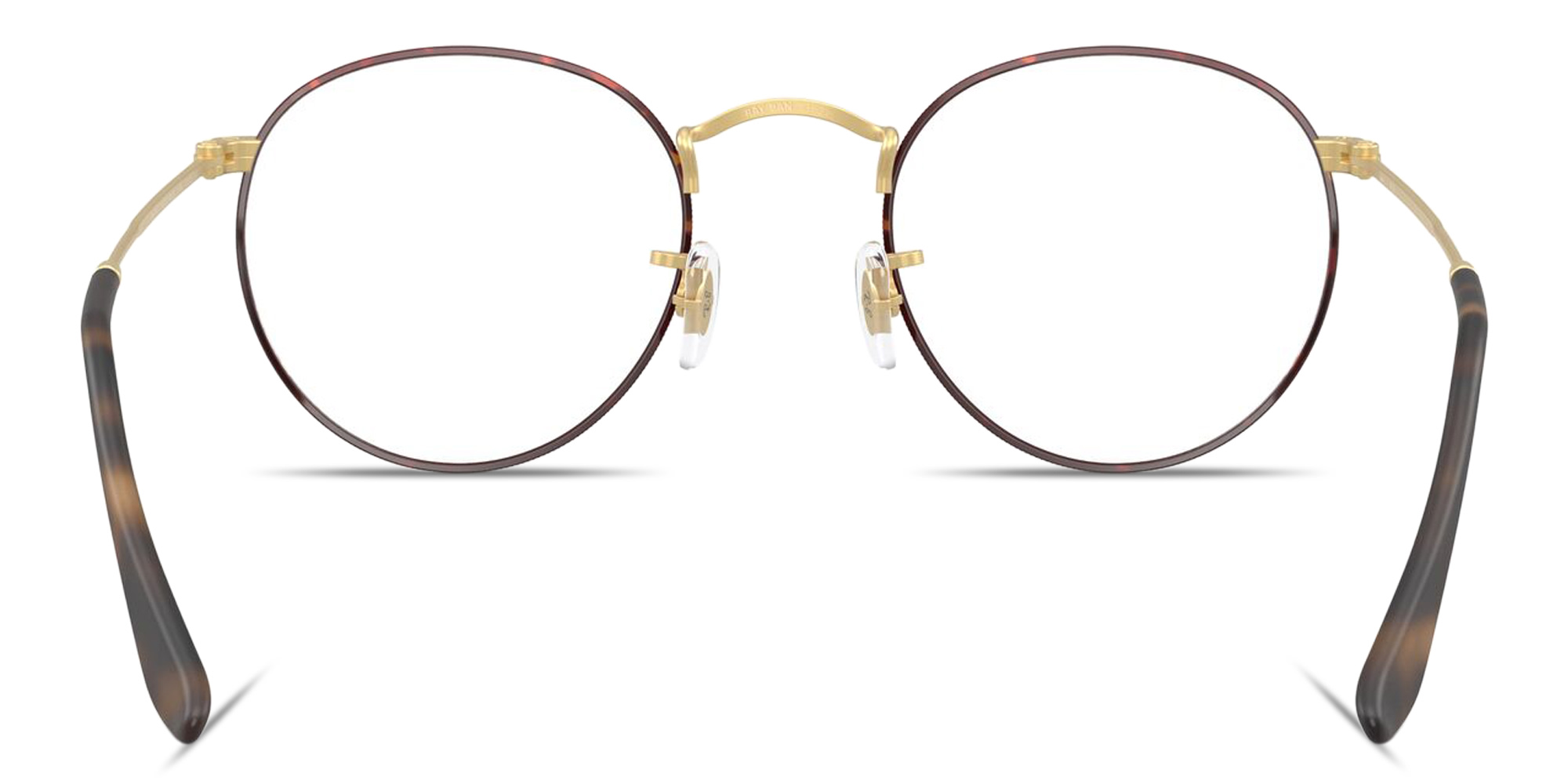 Shop Ray-Ban Round Metal Optics Unisex Eyeglasses in Havana On Gold online.