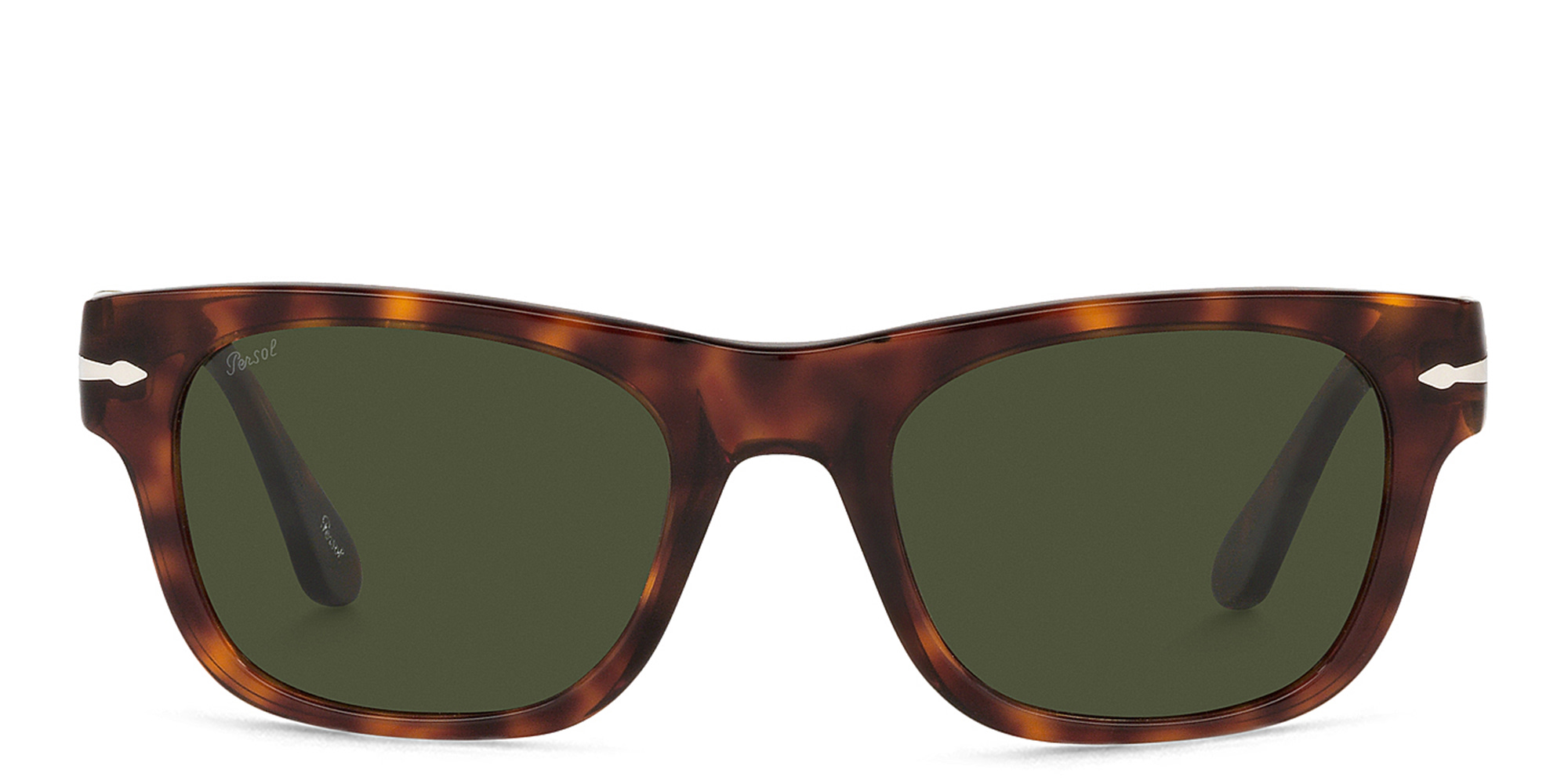 Shop PERSOL Unisex Rectangle Sunglasses in Havana online.