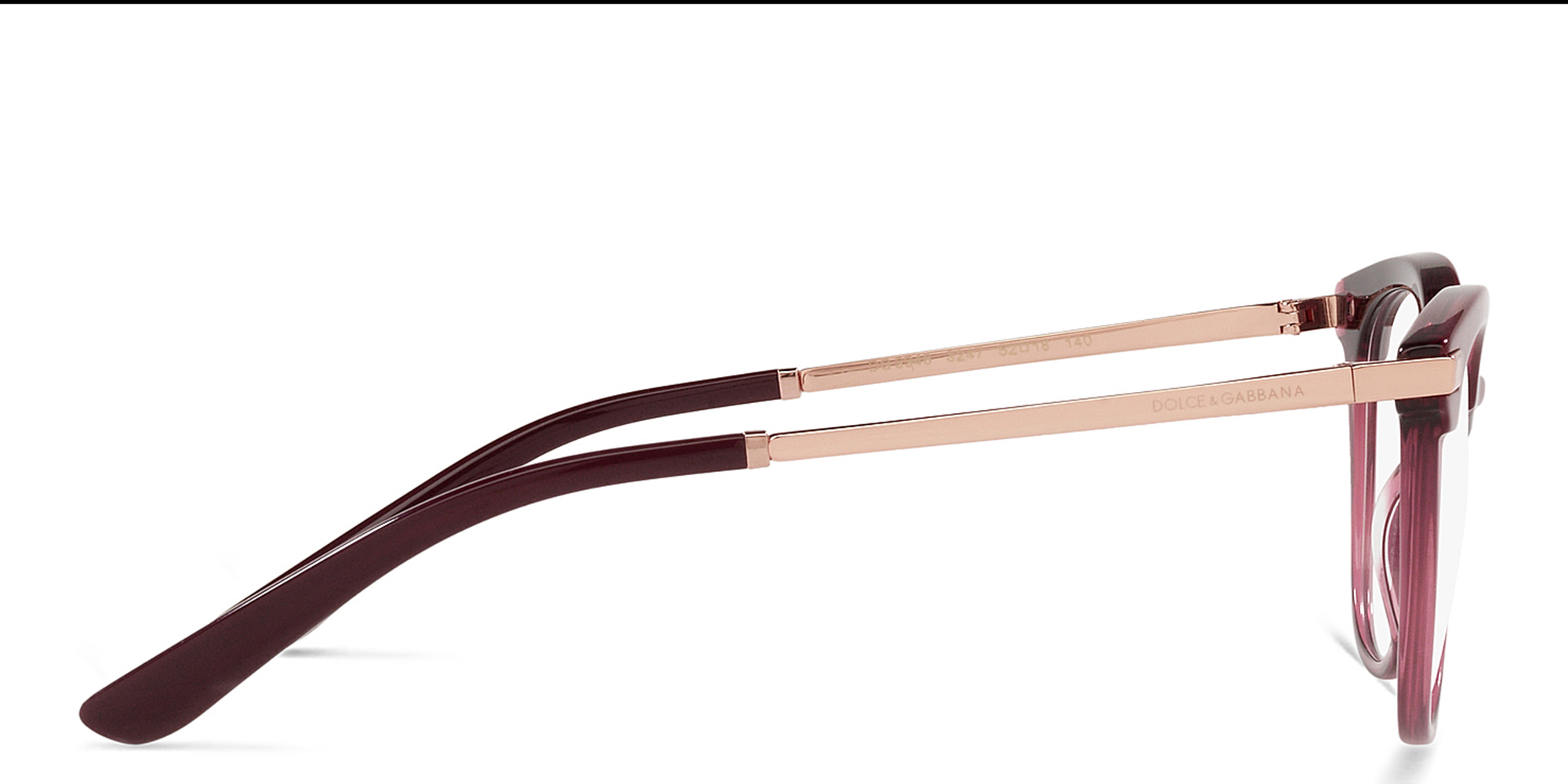 Dolce & Gabbana Panthos Eyeglasses in Bordeaux/Transparent Bordeaux – Product Photo 3