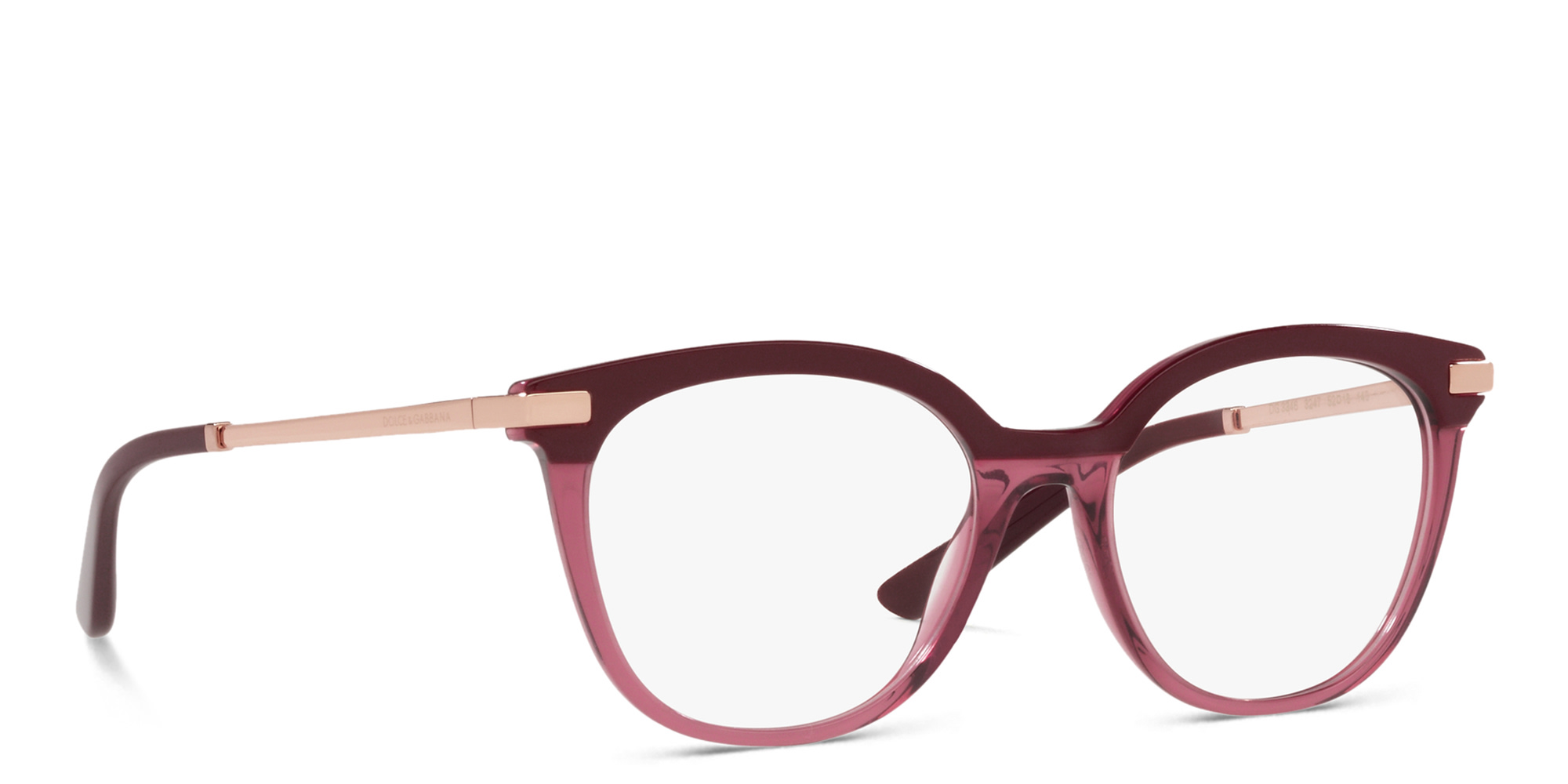 Dolce & Gabbana Panthos Eyeglasses in Bordeaux/Transparent Bordeaux – Product Photo 4