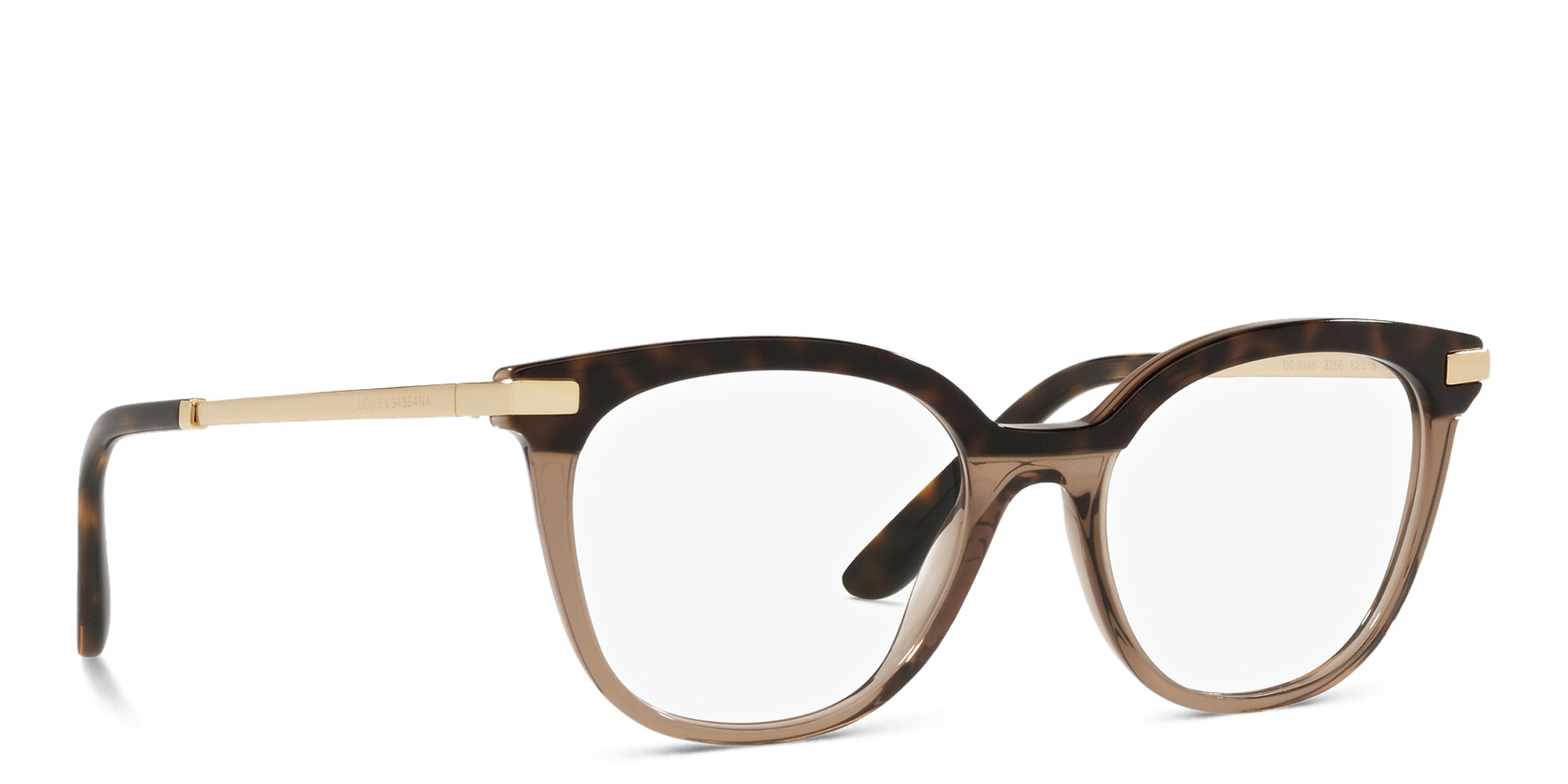 نظارات طبية دائرية من دولتشي آند غابانا بلون نقشة الهافان/بني شفاف - صورة المنتج 4