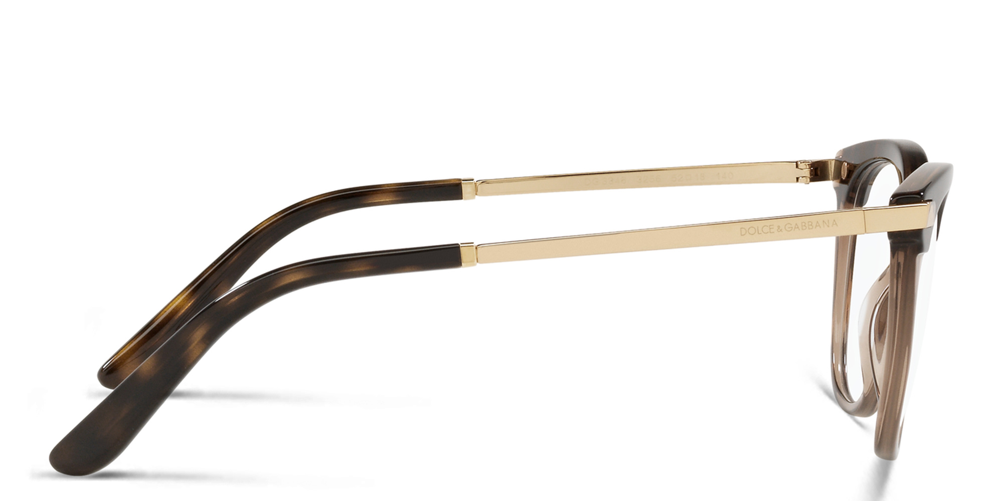 Dolce & Gabbana Round Eyeglasses in Havana /Transparent Brown – Product Photo 3