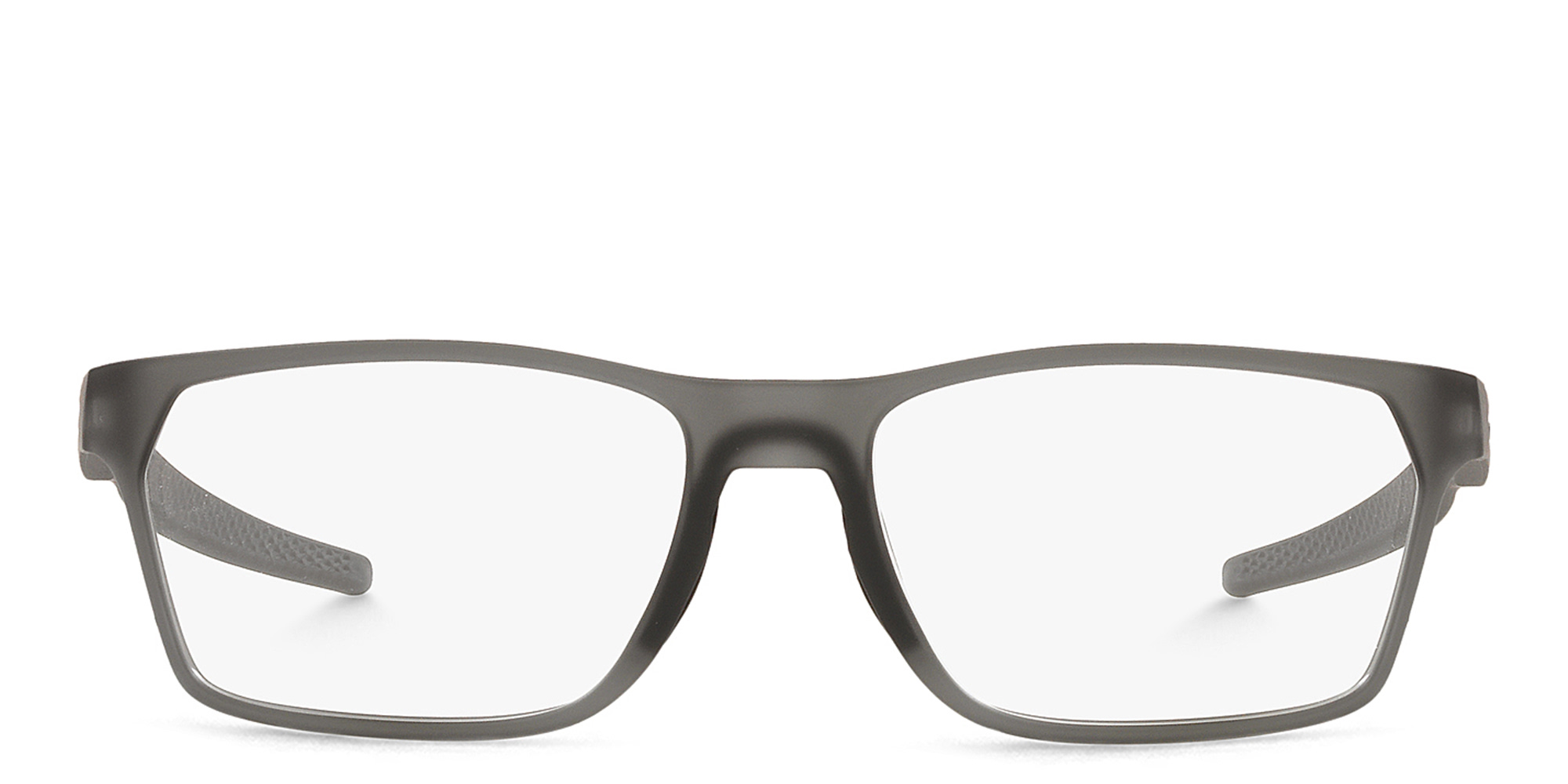 Oakley Hex Jector Wide Rectangle Eyeglasses in Satin Grey Smoke – Product Photo 1