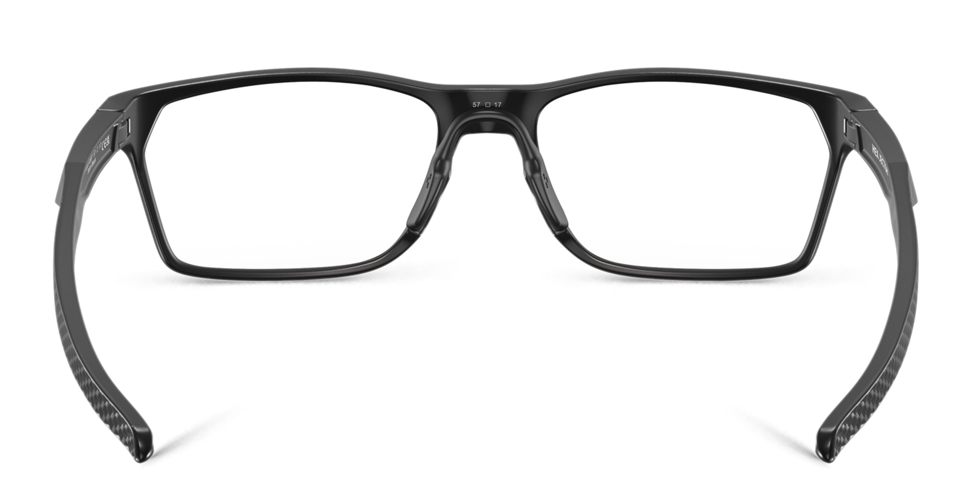 Shop Oakley Wide Rectangle Eyeglasses in Rubber Black online.