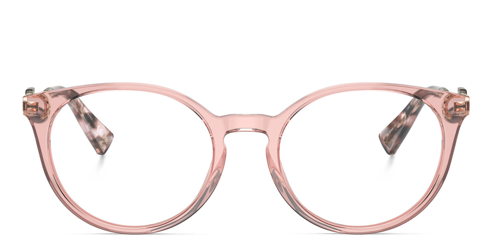 VALENTINO V Logo Round Eyeglasses in Pink – Product Photo 1