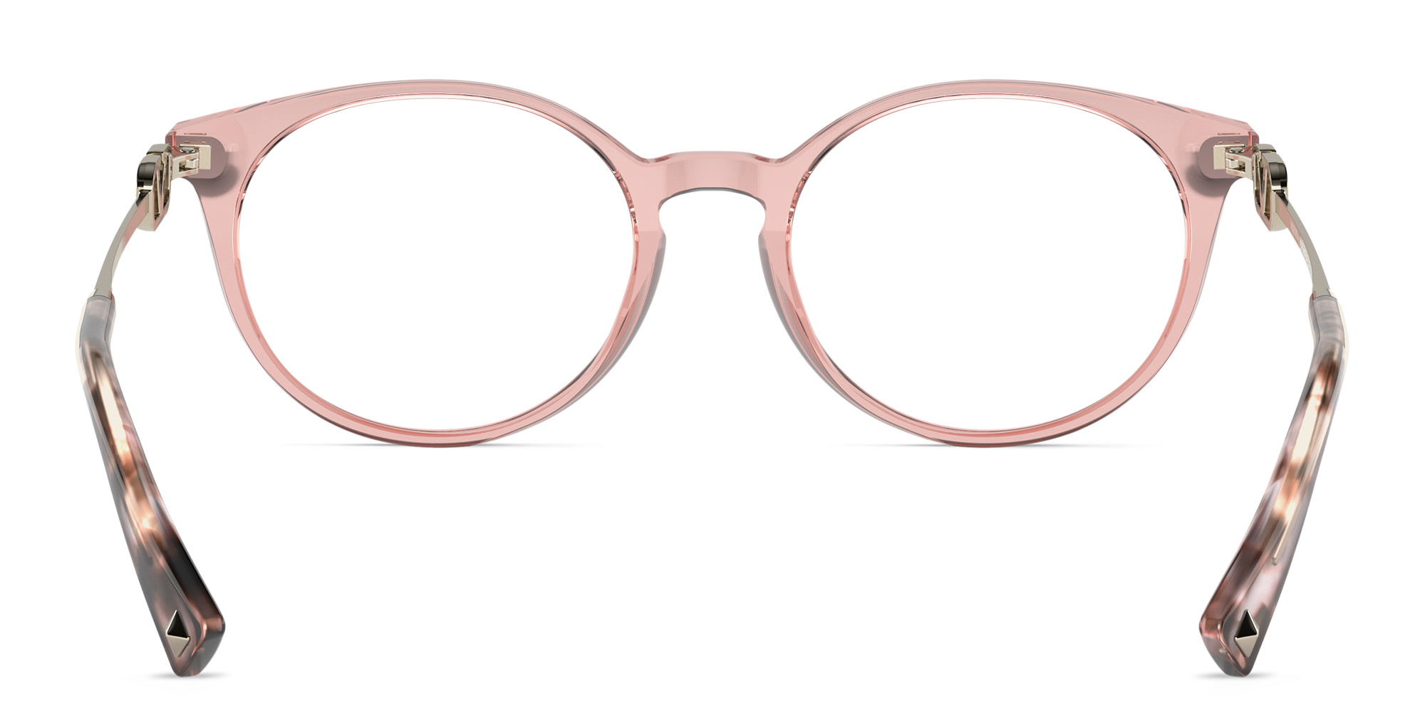 VALENTINO V Logo Round Eyeglasses in Pink – Product Photo 4
