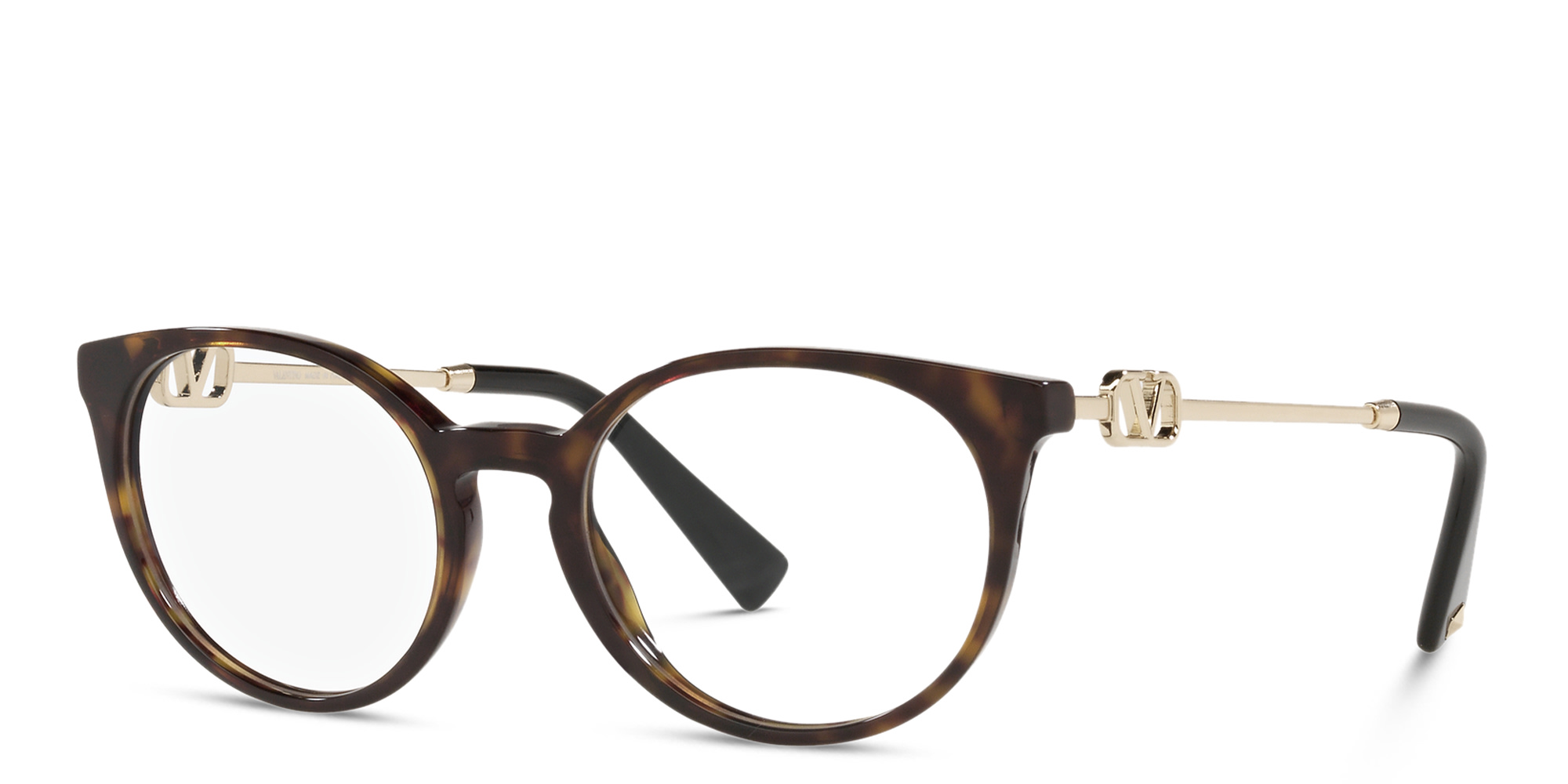 VALENTINO Round Eyeglasses in Havana – Product Photo 2