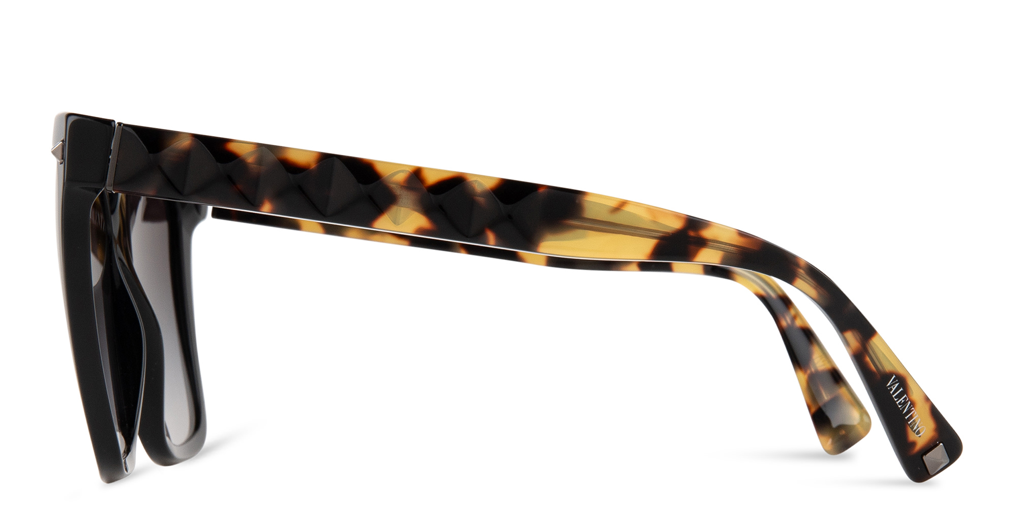 VALENTINO Square Sunglasses in Black – Product Photo 2