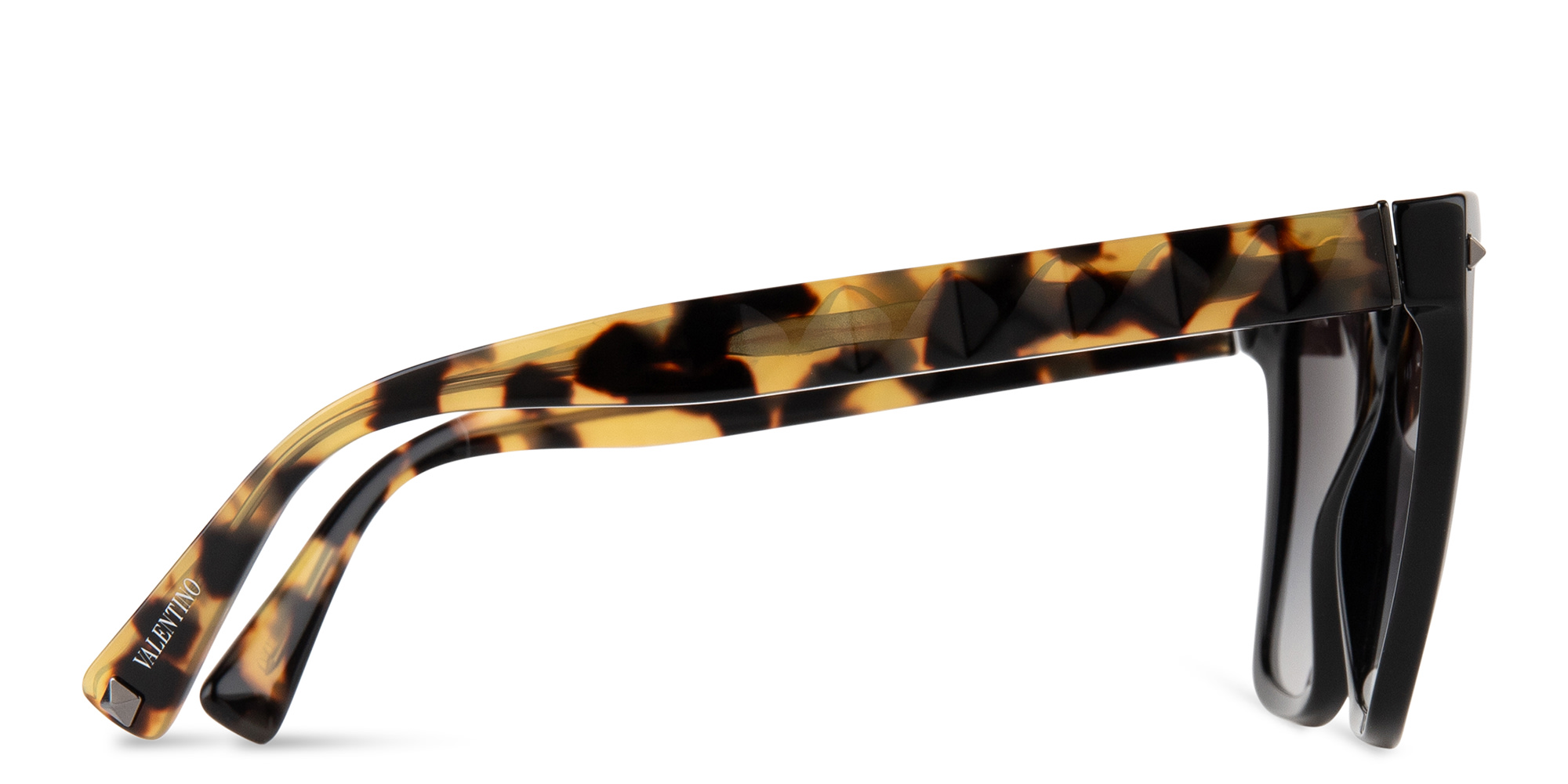 VALENTINO Square Sunglasses in Black – Product Photo 3