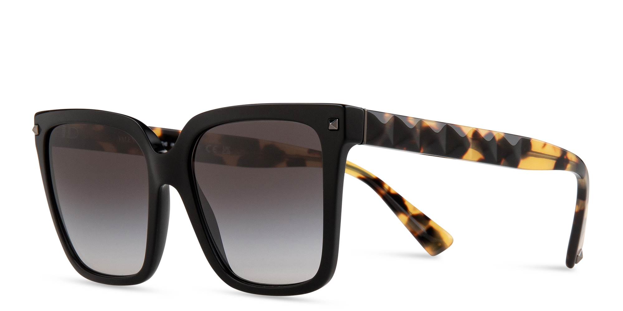VALENTINO Square Sunglasses in Black – Product Photo 4