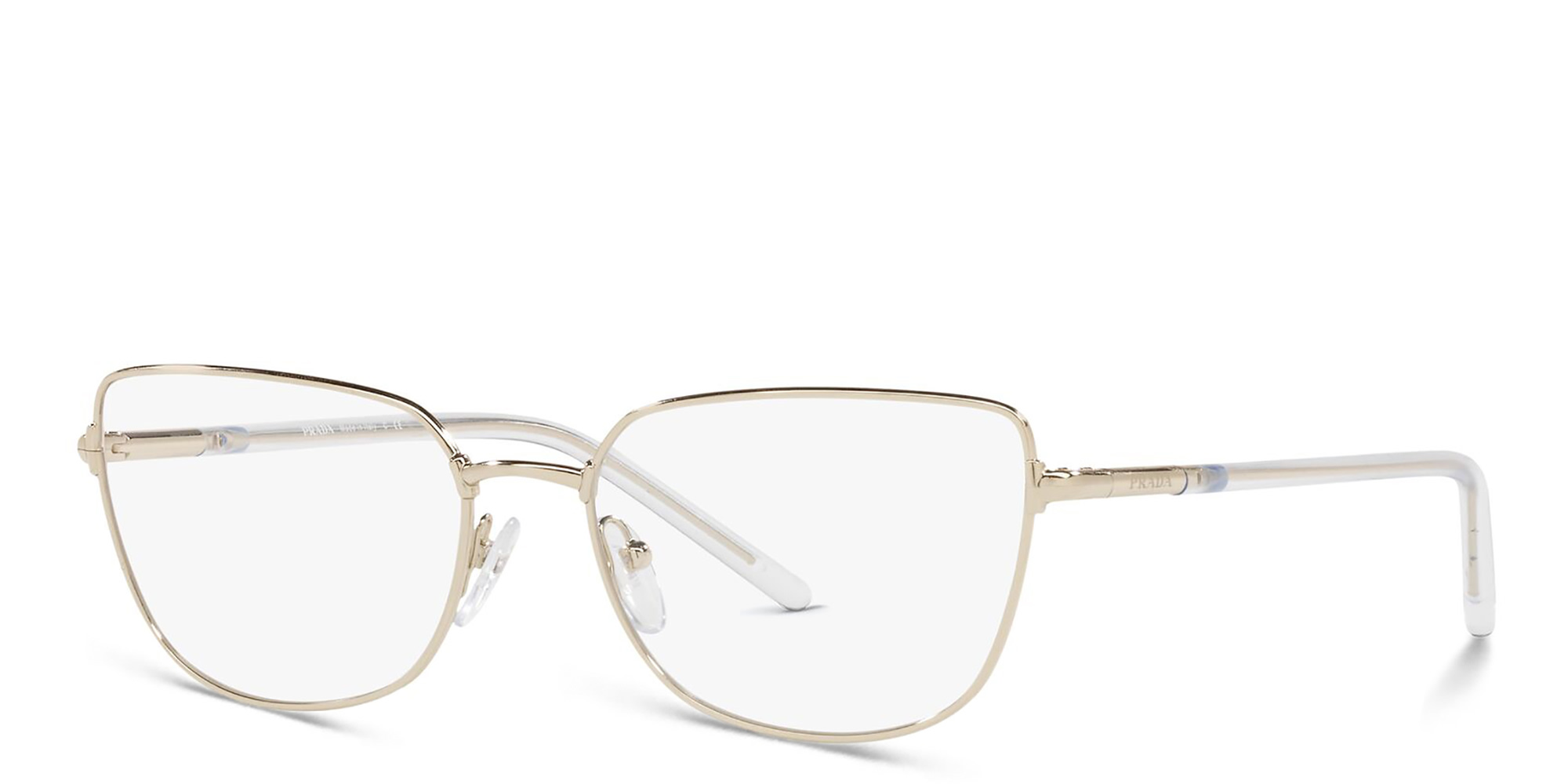 PRADA Wide Cat Eye Eyeglasses in Pale Gold – Product Photo 2