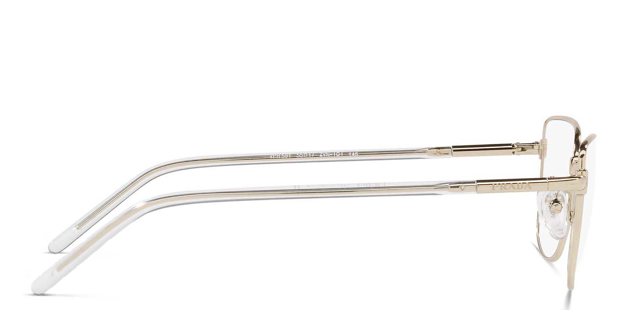 PRADA Wide Cat Eye Eyeglasses in Pale Gold – Product Photo 3