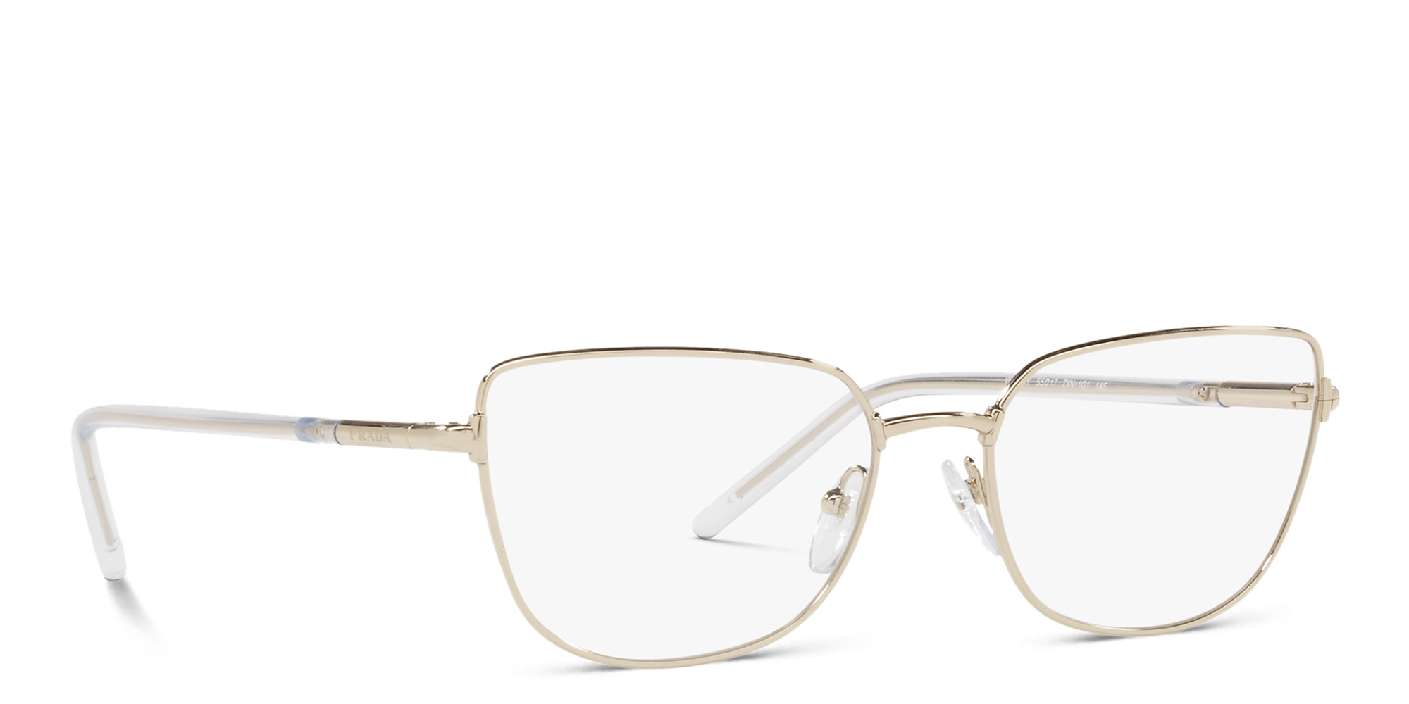 PRADA Wide Cat Eye Eyeglasses in Pale Gold – Product Photo 4