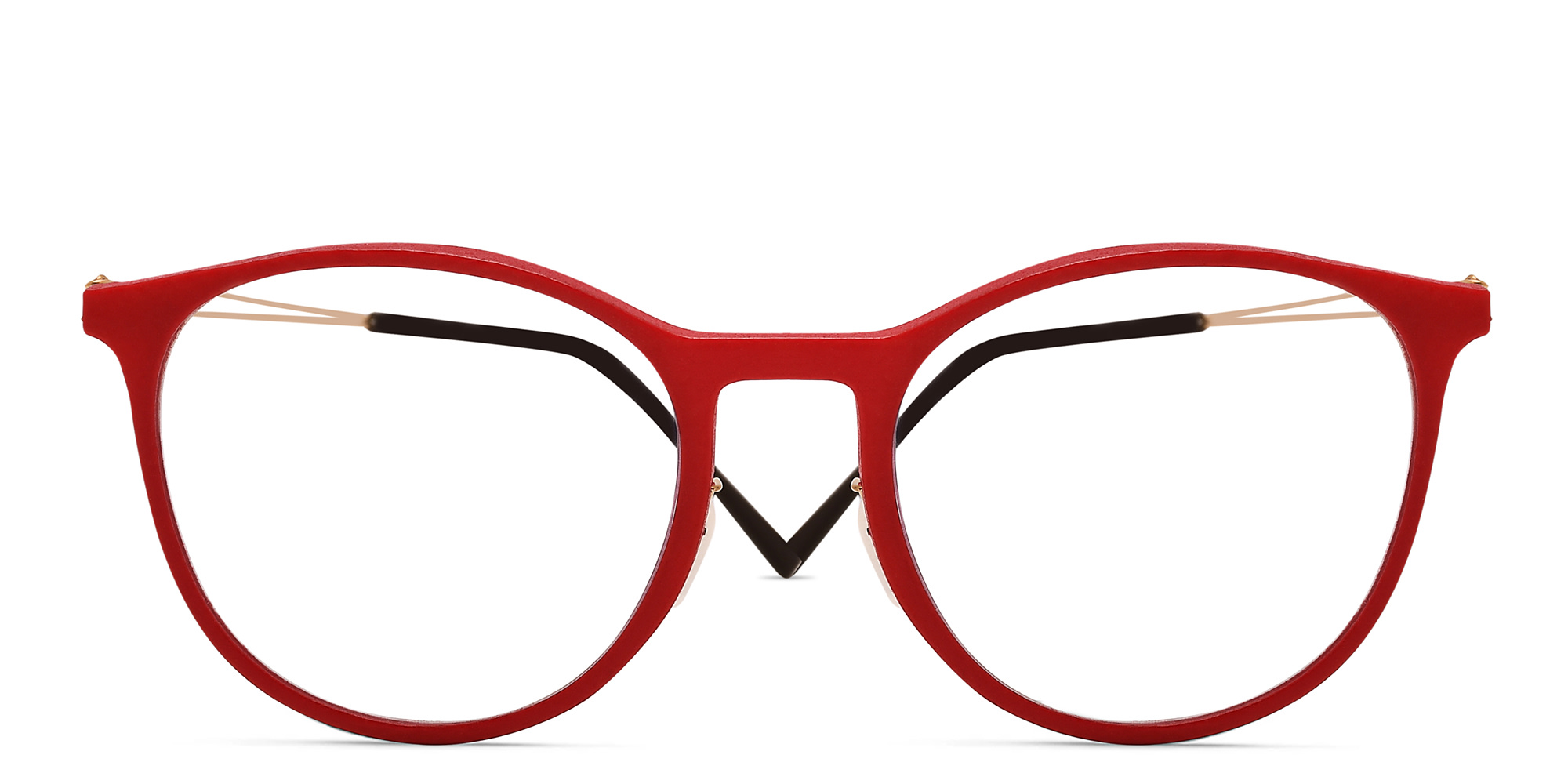 Shop MONOGRAM Round Eyeglasses in Red online.