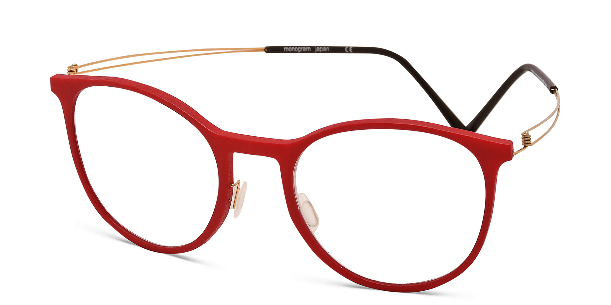 Shop MONOGRAM Round Eyeglasses in Red online.
