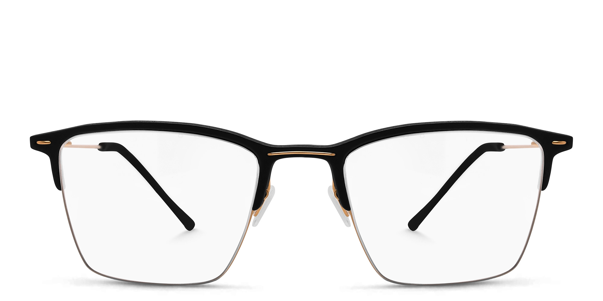 Shop MONOGRAM Half Rim Square Eyeglasses in Black online.