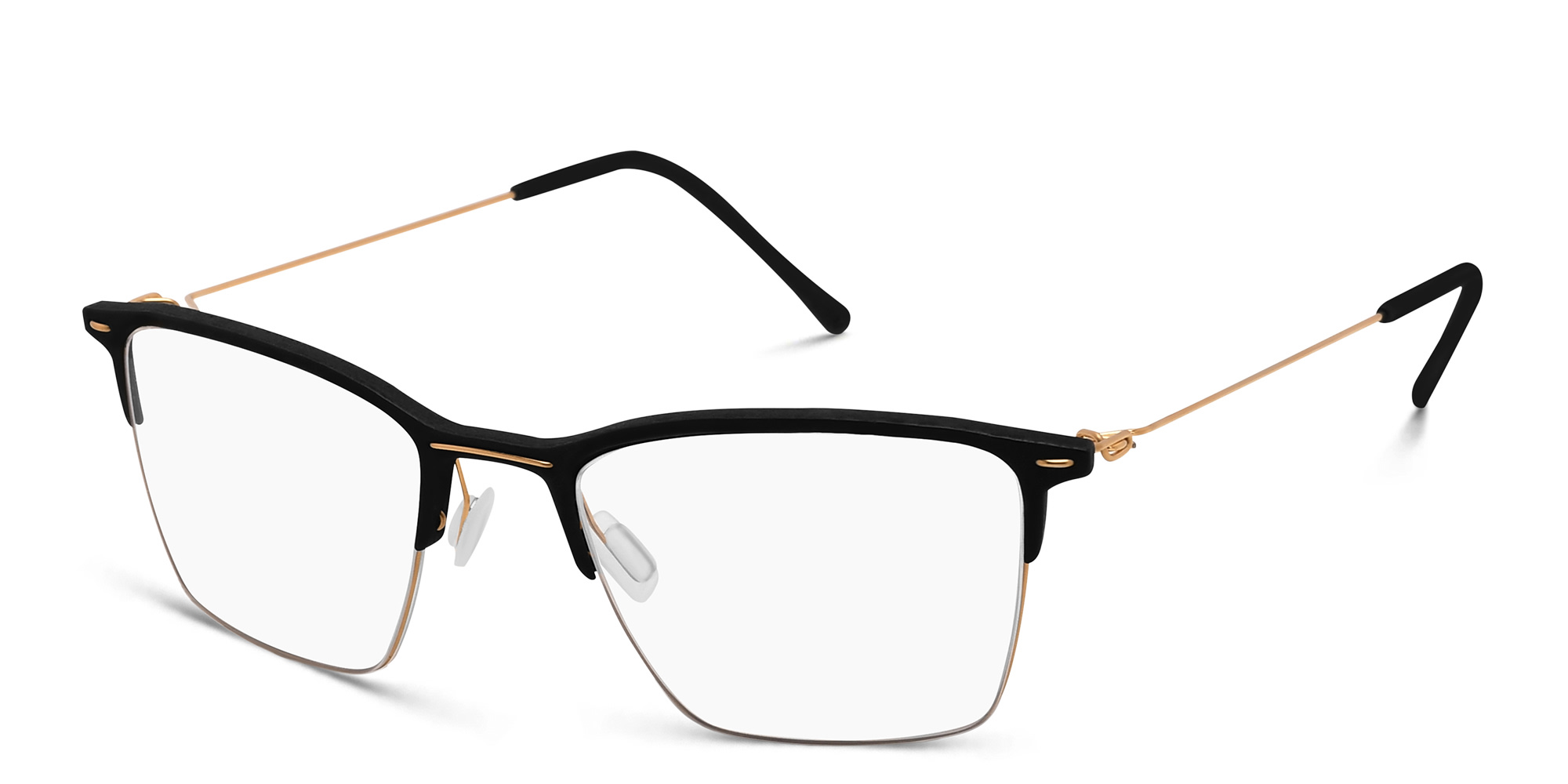 Shop MONOGRAM Half Rim Square Eyeglasses in Black online.